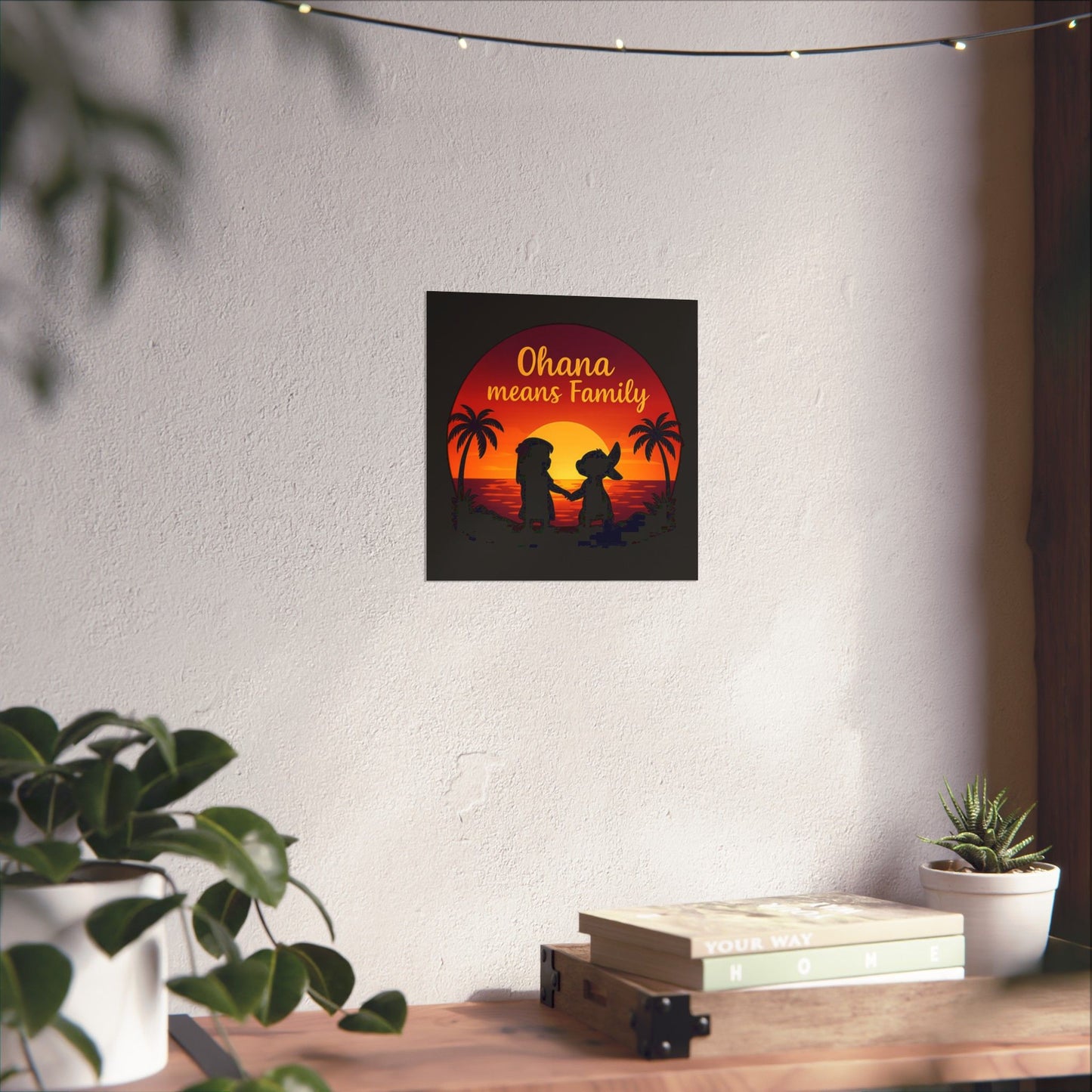 Ohana Means Family Poster - Sunset Wall Art, Family Inspired Print, Hawaiian Quote Decor, Family Room Aesthetic