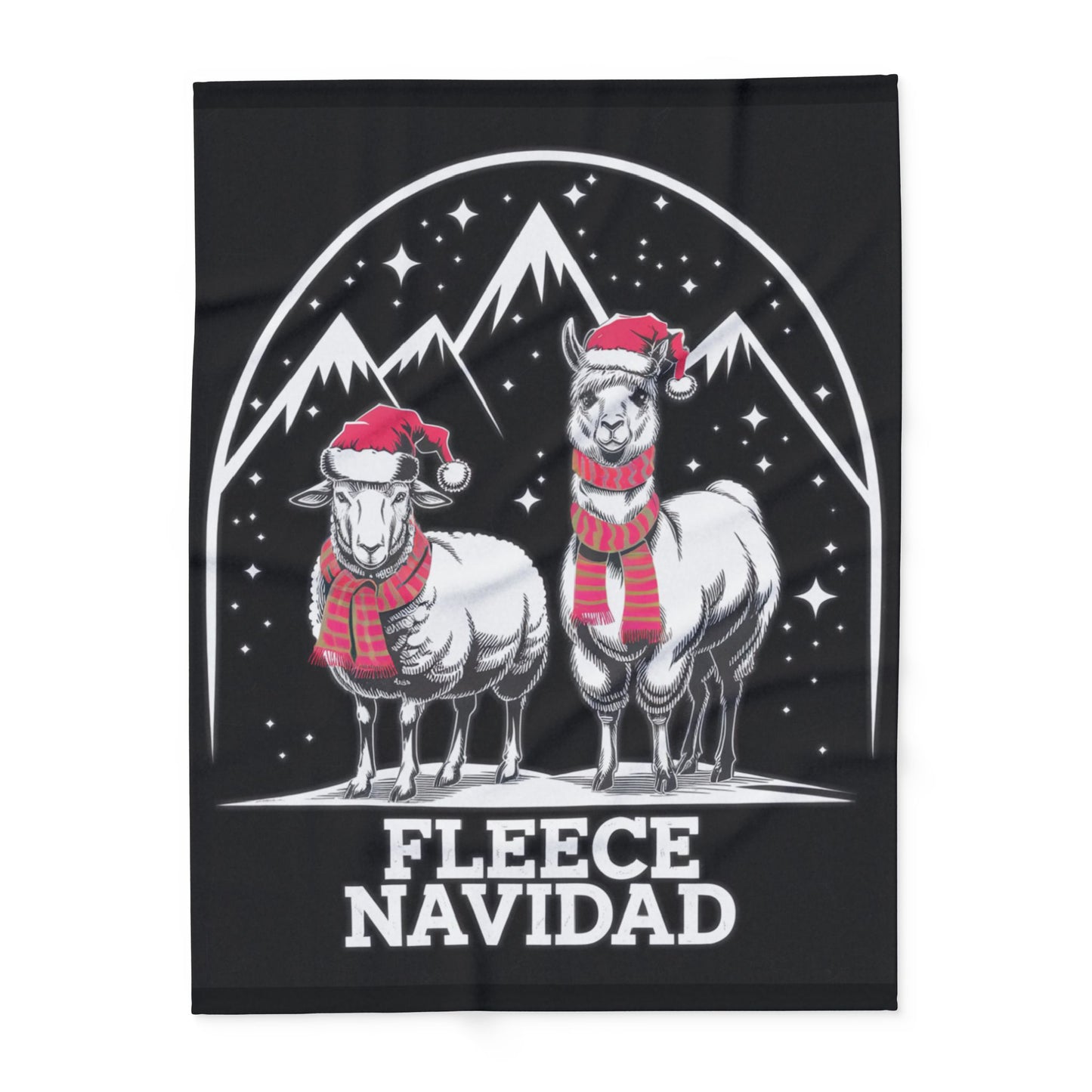 Christmas Arctic Fleece Blanket, Holiday Winter Decor, Fleece Navidad Throw,