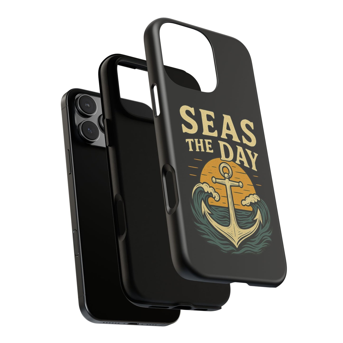 Seas the Day iPhone Case – Nautical Anchor Phone Cover – Ocean Pun Gift – Beach Lover iPhone Accessory – Summer Adventure Phone Case