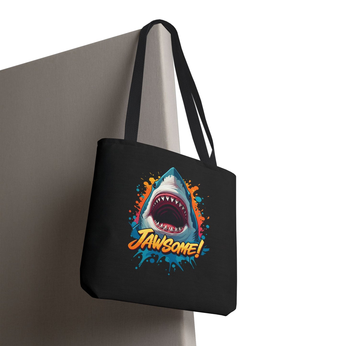 Shark Tote Bag – JAWSOME Funny Ocean Lover Bag – Durable Reusable Grocery, Beach, or Everyday Tote – Gift for Shark Fans & Sea Lovers