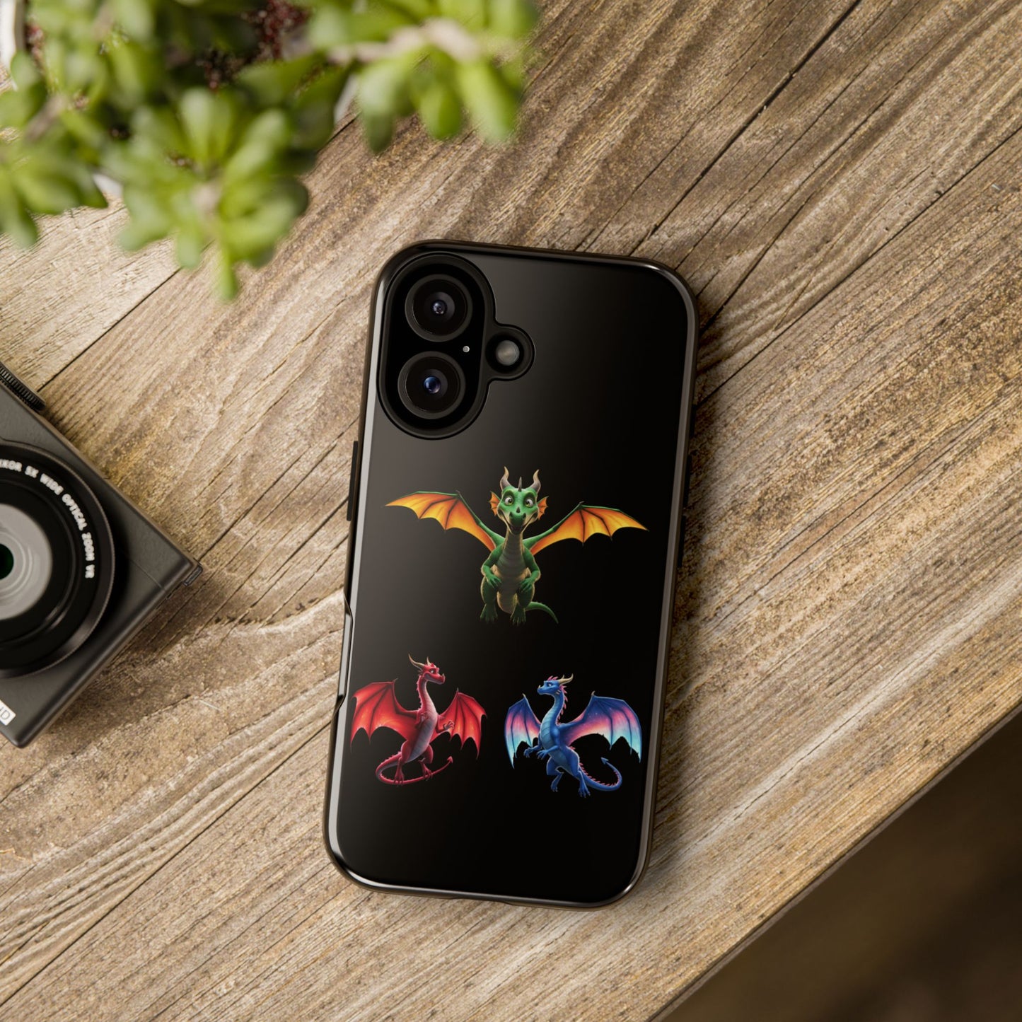 Vibrant Fantasy Dragon iPhone Case - Tough Armor Cover for iPhone 15/14/13 - Colorful Mythical Wings Gift for Dragon Lovers