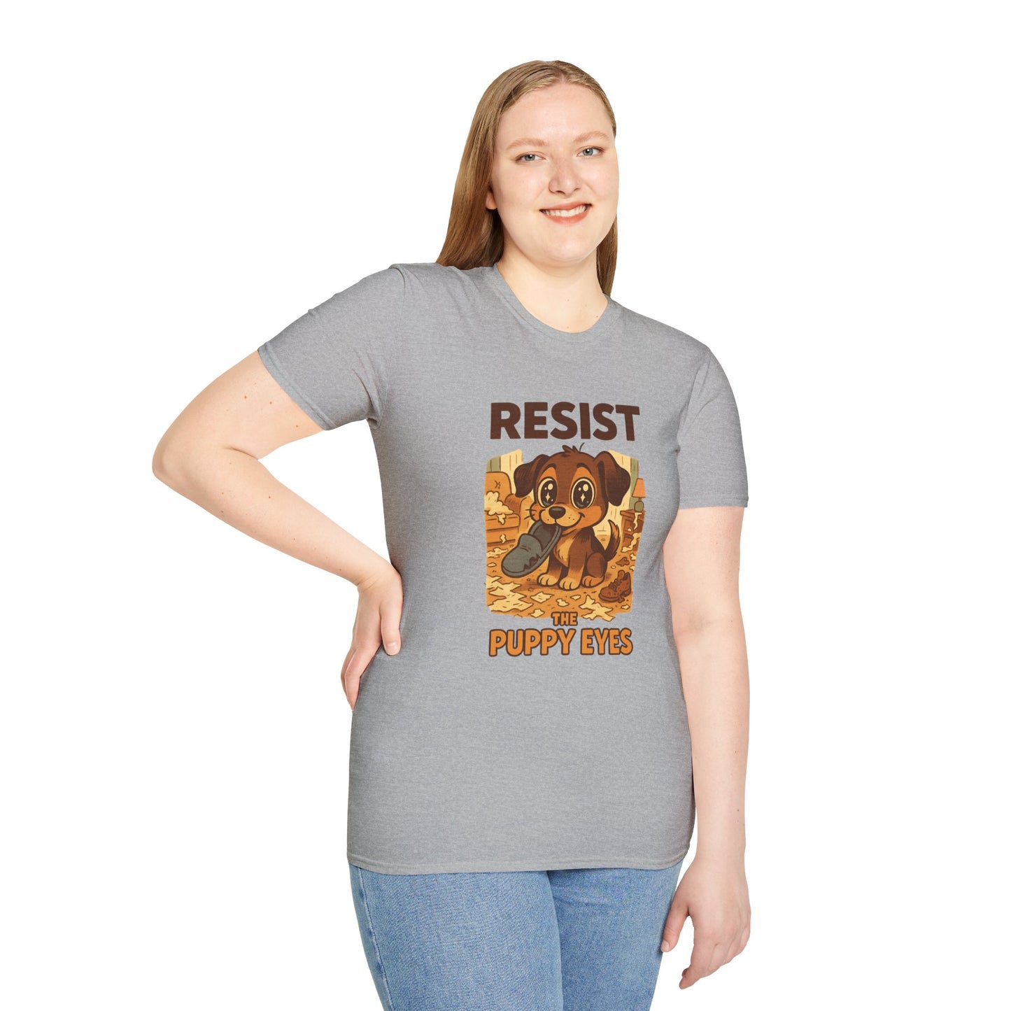 Resist the Puppy Eyes Dog Tee - Cute Puppy Eyes Graphic T-Shirt for Dog Lovers, Funny Pet Gift Shirt, Unisex Animal Lover Tee