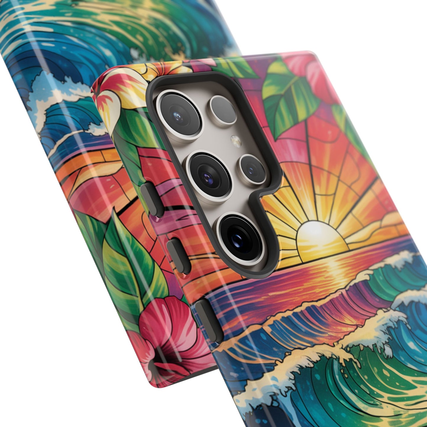 Samsung Galaxy Case Ohana Hawaiian Wave Phone Cover Sunset Tropical Beach Art Protective Case Gift for Samsung Lovers