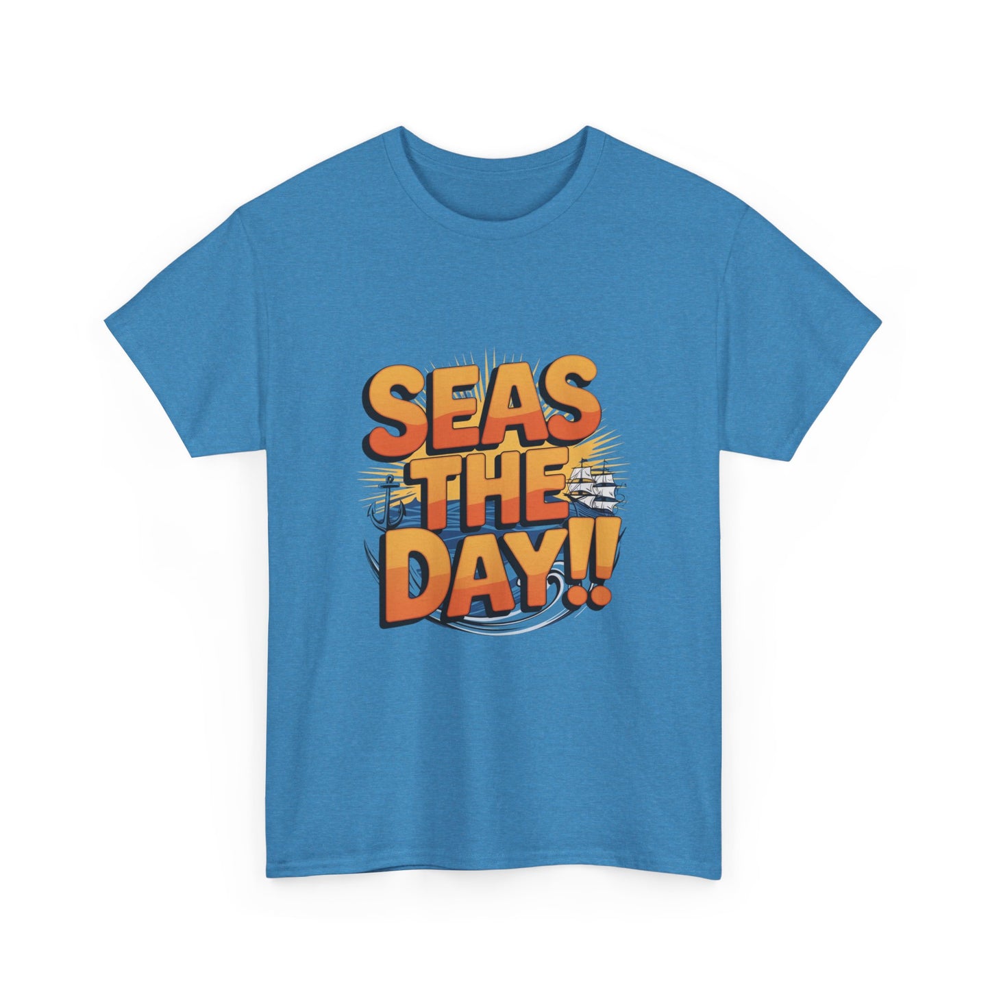 Seas The Day!! Tee • Ocean Pun Graphic Shirt • Comfort Colors Unisex Beachy Vibes • Nautical Aesthetic • Gift for Sea Lovers & Summer Vacays