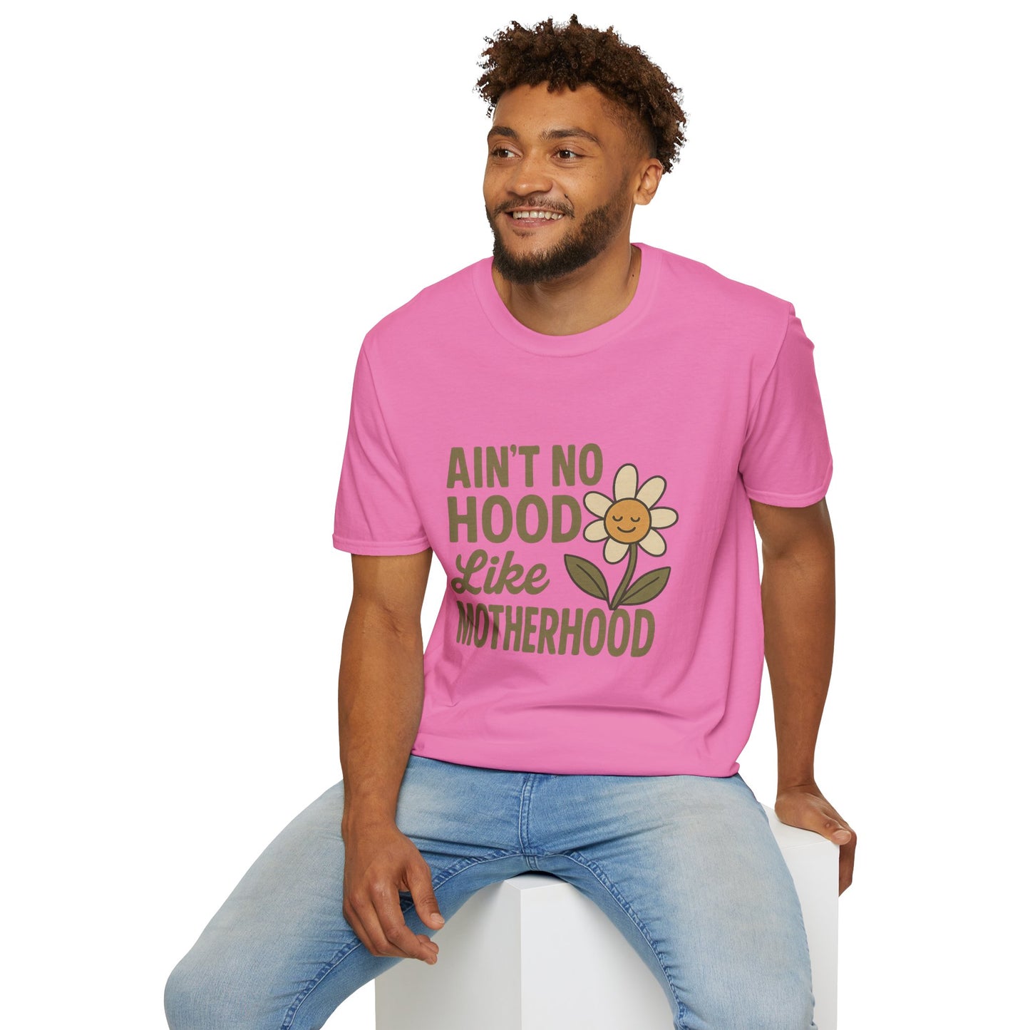 Ain't No Hood Like Motherhood T-Shirt - Unisex Softstyle Tee for Moms Mother's Day Gift