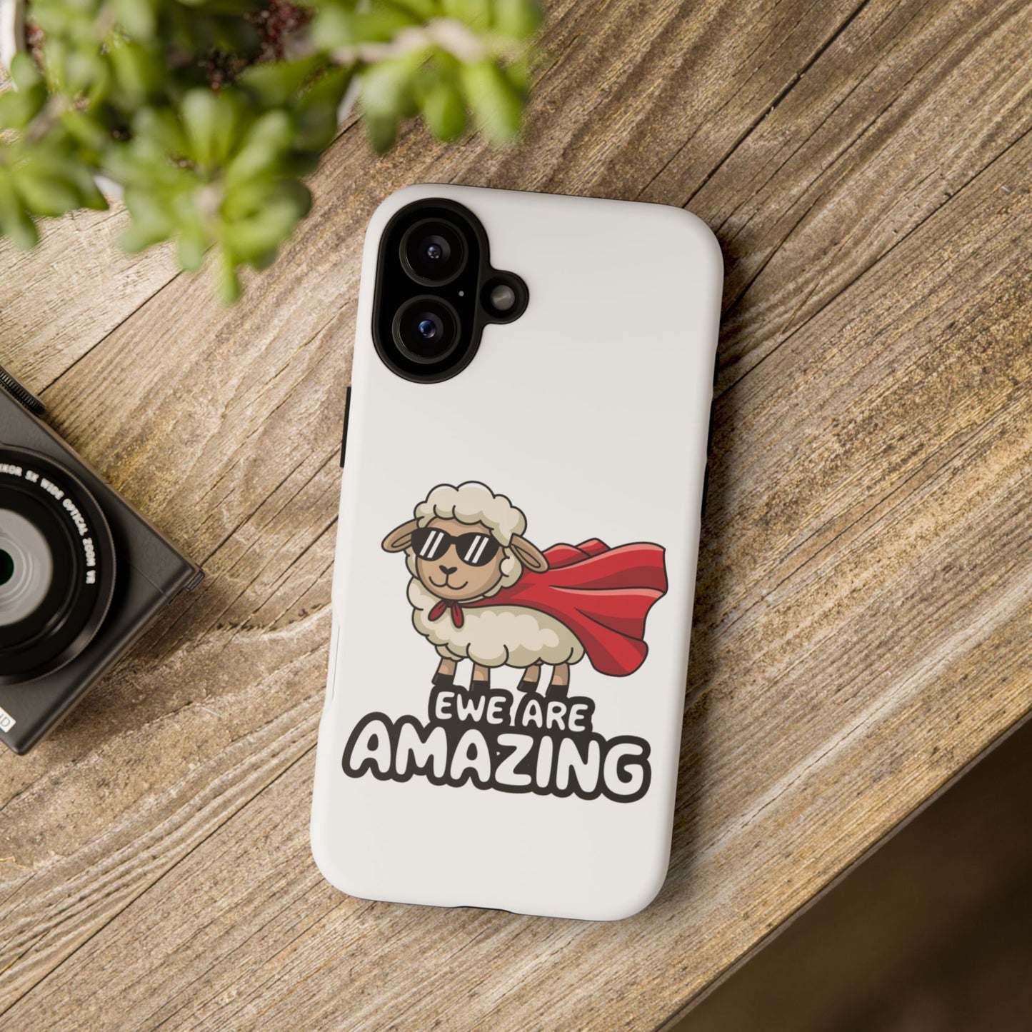 Funny iPhone Case - Cute Sheep Phone Cover - "Ewe Are Amazing" Animal Pun Gift - Motivational iPhone Case - Gift for Her or Him
