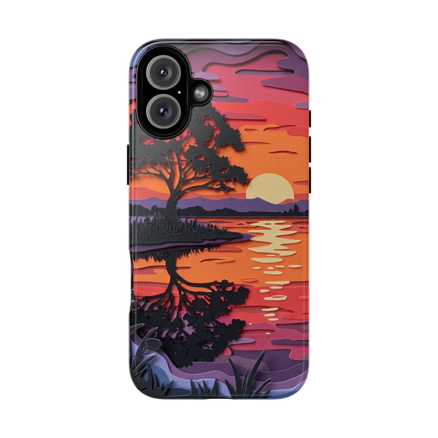 iPhone Case - Colorful Paper Art Sunset Design
