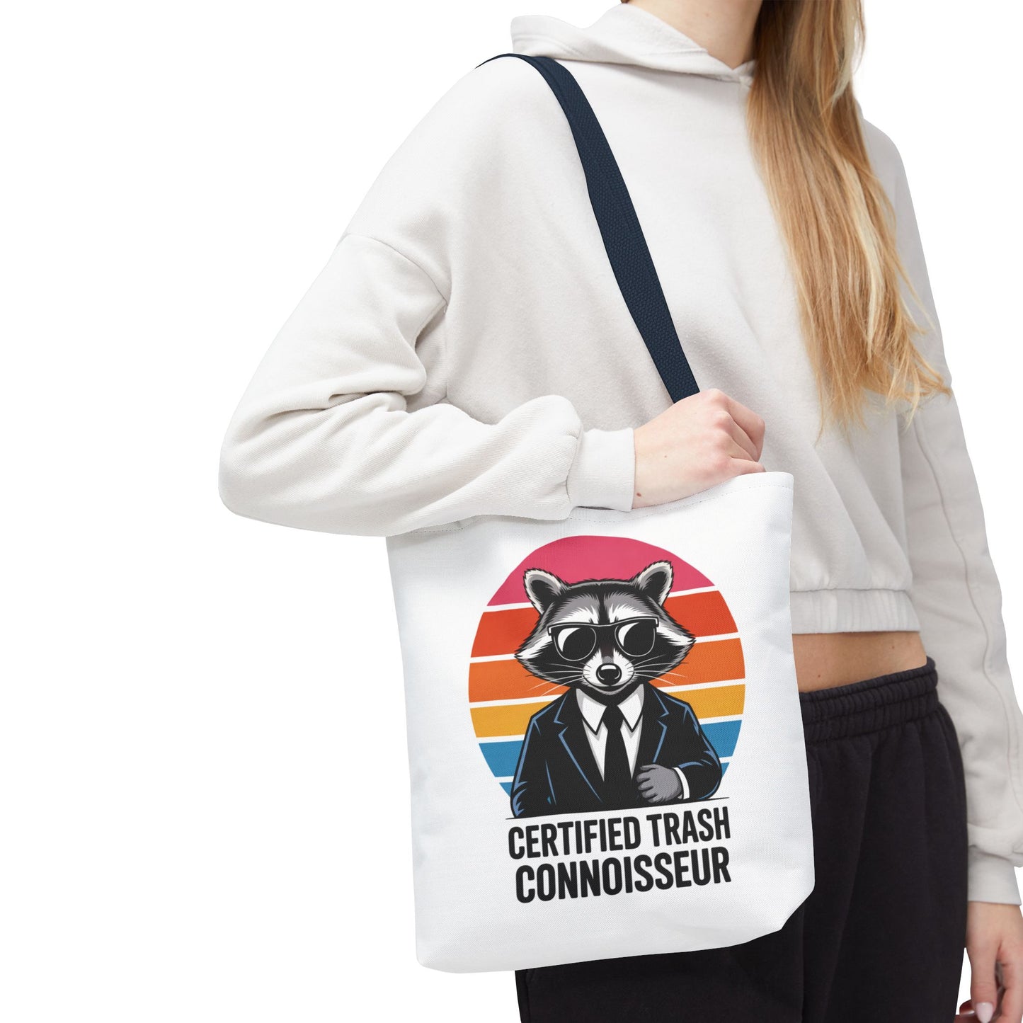 Certified Trash Connoisseur Raccoon Tote Bag Fun and Quirky Everyday Carry Trash Panda Bag