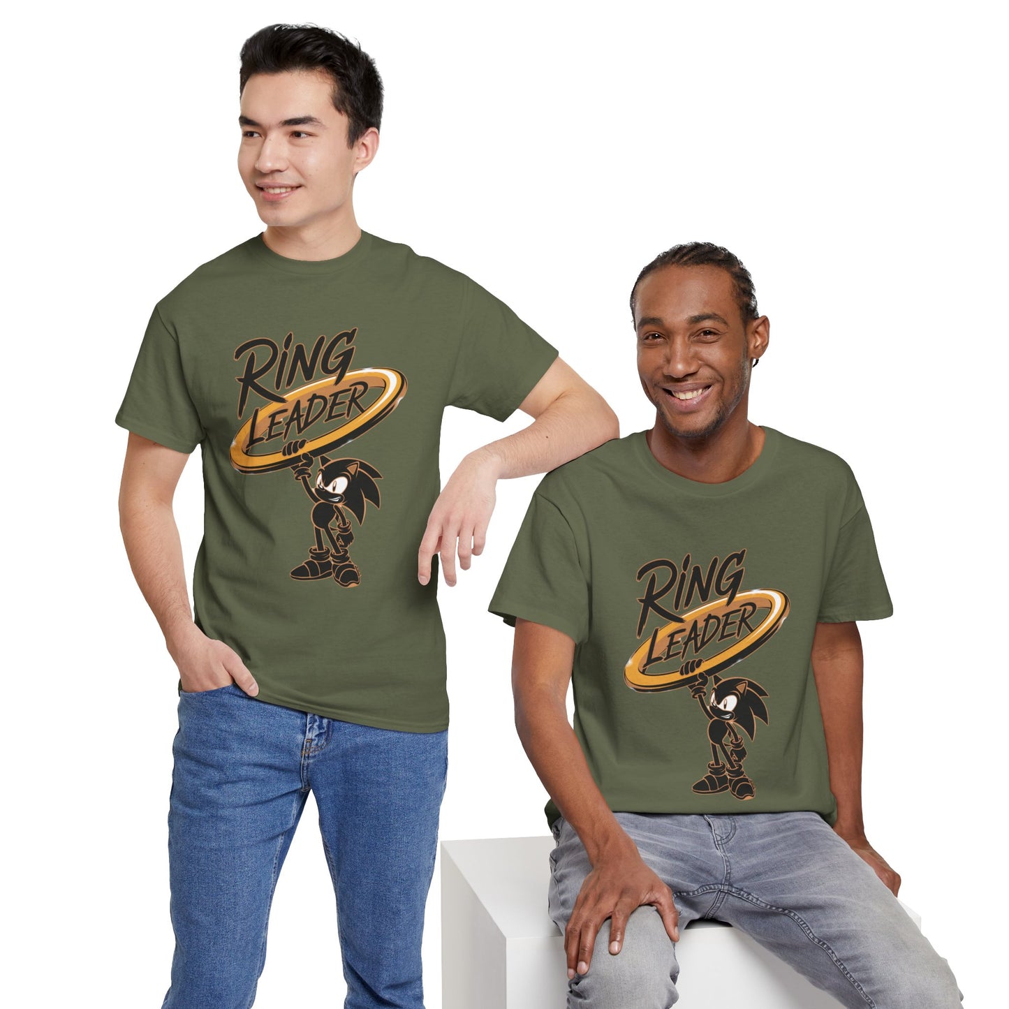 Ring Leader Video Game Shirt – Fast Speed Hero Holding Gold Ring – Retro Gamer Graphic Tee for Arcade, Anime, and Gaming Fans