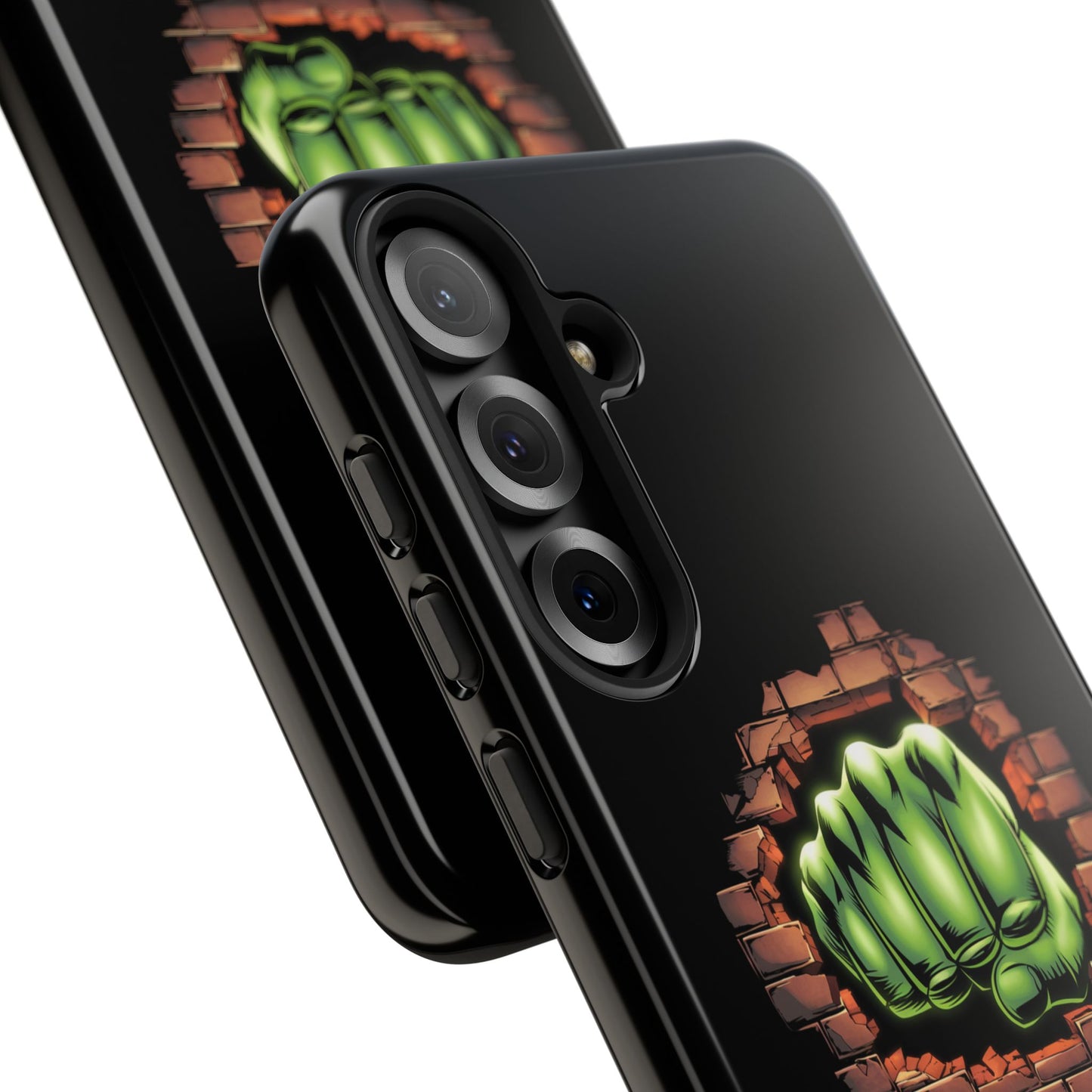 Samsung Phone Case, Green Fist Smashing Wall Design, Comic Book Phone Case, Geeky Case