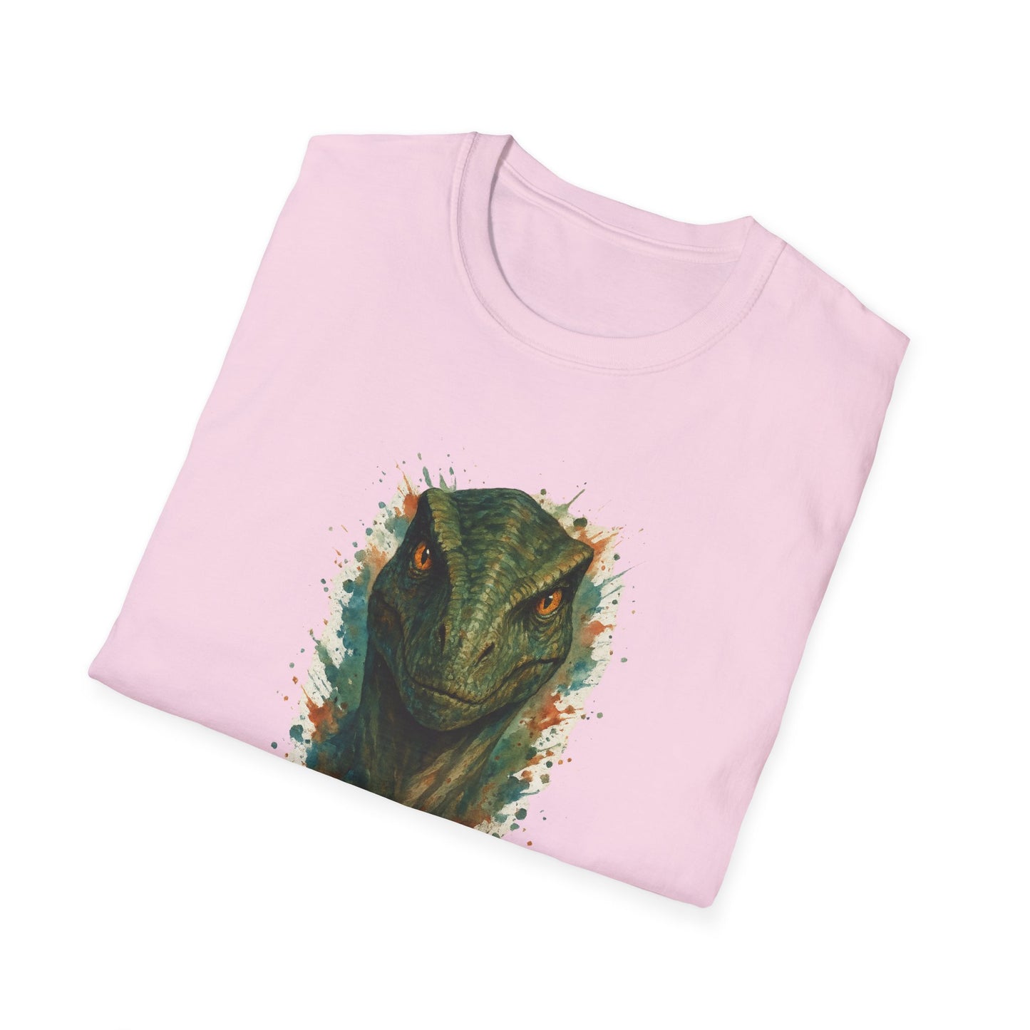 Watercolor Velociraptor T-Shirt | Dinosaur Lover Gift | Artistic Paleo Tee - Unique Dino Art Tee for Men Women Jurassic Apparel