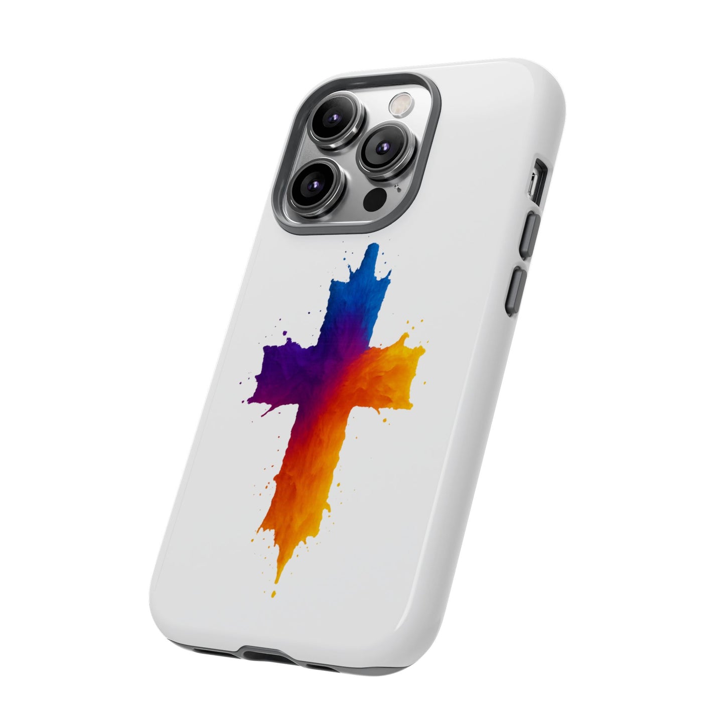 Christian iPhone Case – Watercolor Cross Phone Cover, Faith Gift for Her or Him, Inspirational iPhone Accessory