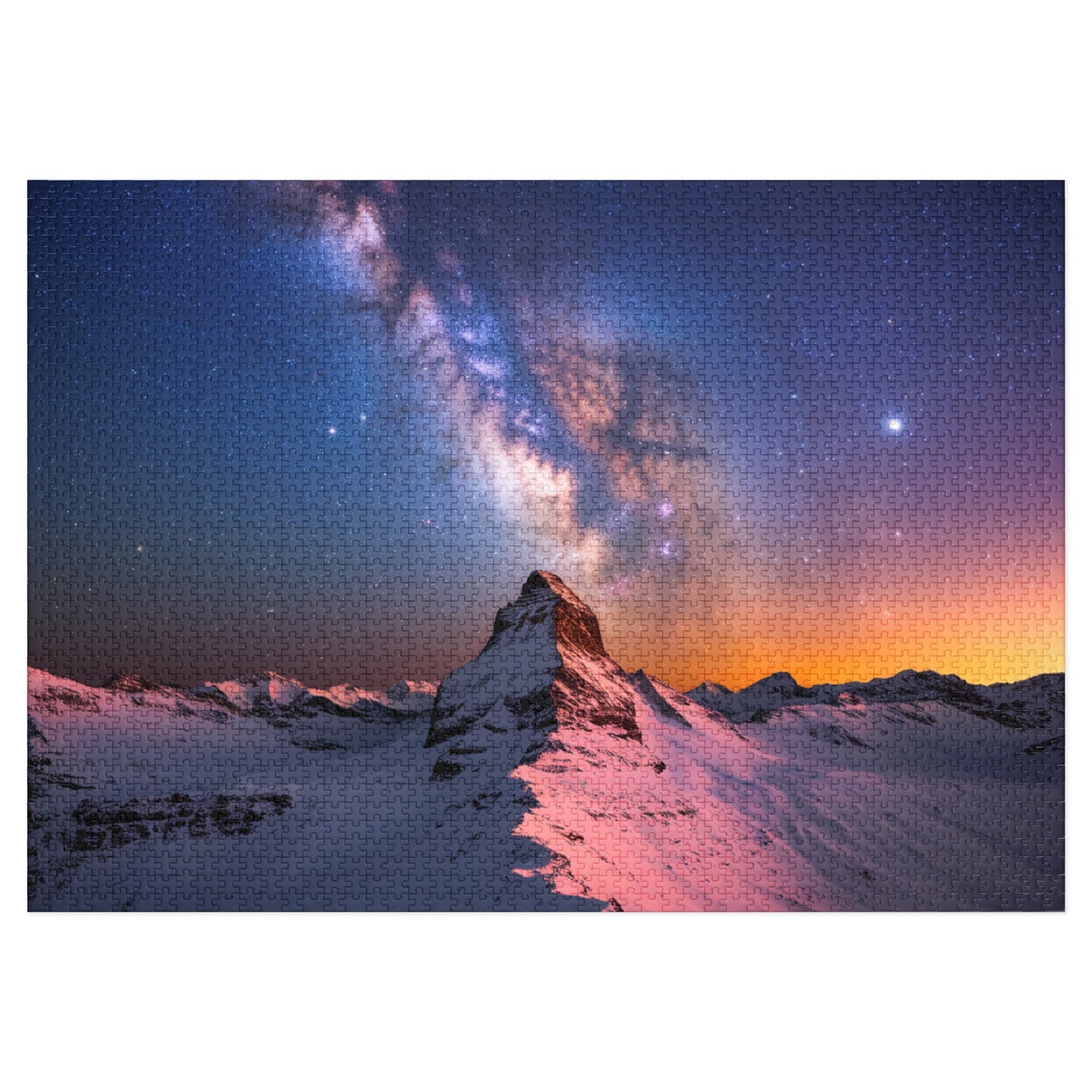 Stunning Mountain View Jigsaw Puzzle with Tin - Perfect for Relaxing Family Nights Nature Puzzle Starry Sky Puzzle