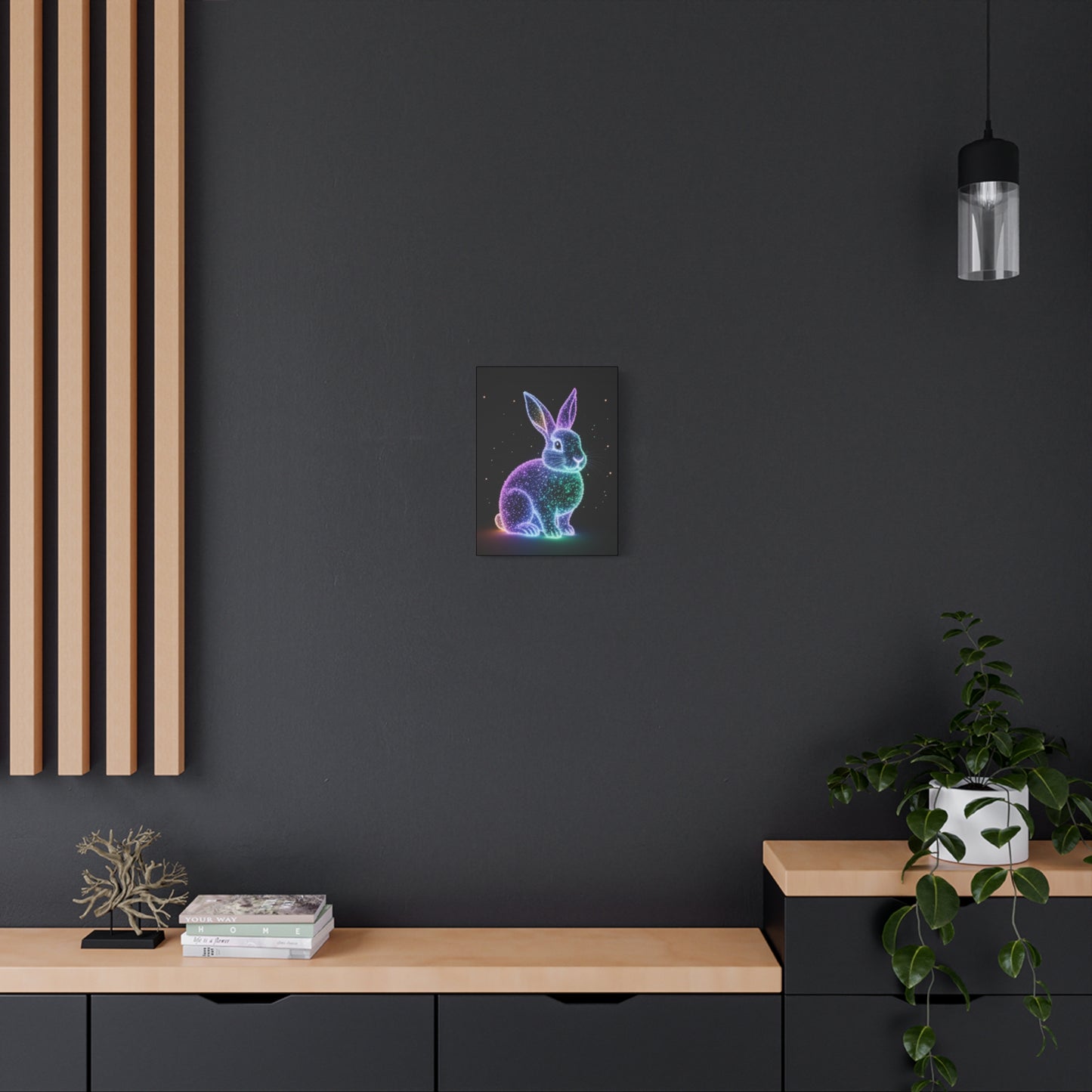 Easter Canvas Bioluminescent Bunny Decor Easter Bunny Art Easter Decor