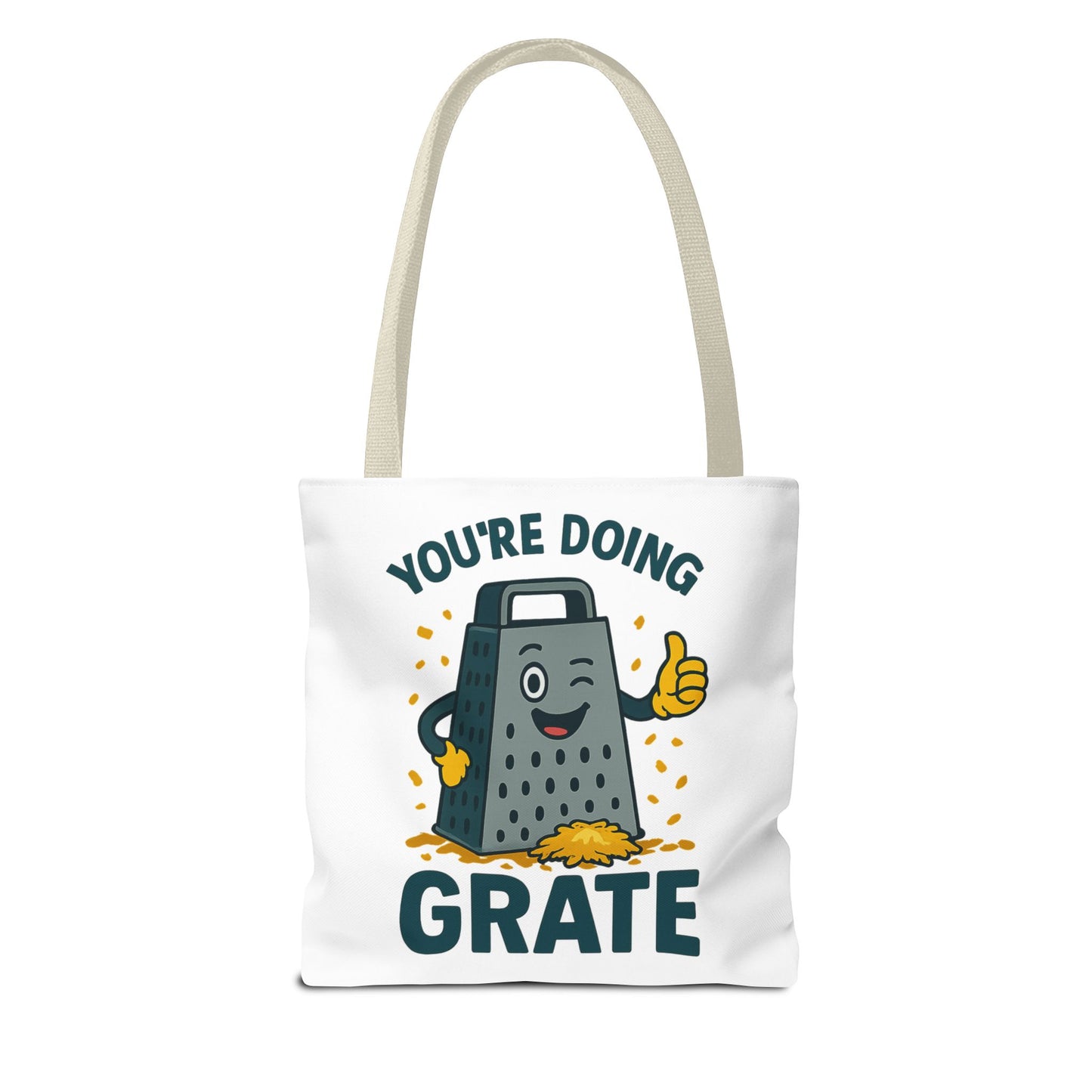 Funny Cheese Pun Tote Bag – “You’re Doing Grate” Grocery Bag | Cute Gift for Coworkers, Teachers, Food Lovers & Everyday Motivation