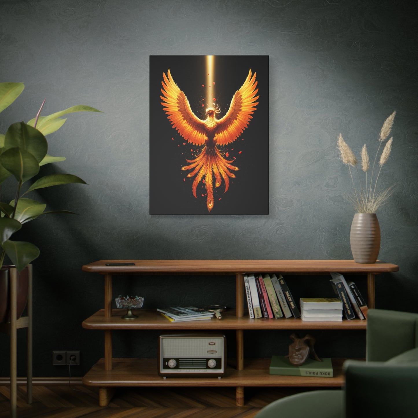 Phoenix Canvas Firebird Art Fire Bird Decor Modern Home Decor Legendary Bird Art