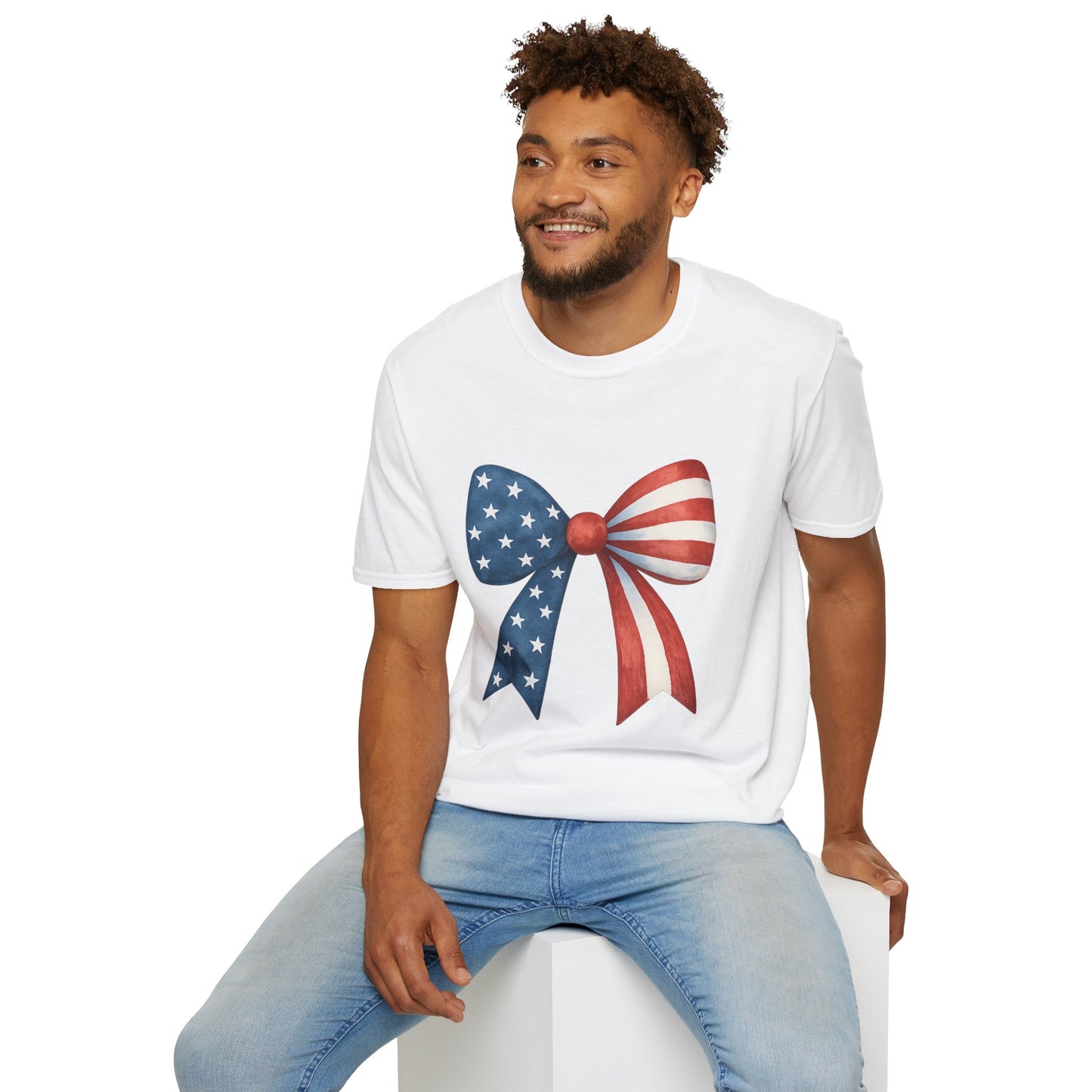 Patriotic Bow USA T-Shirt | 4th of July Shirt | American Flag Bow Tee | Independence Day Shirt | July 4th Graphic Tee | USA Pride Shirt