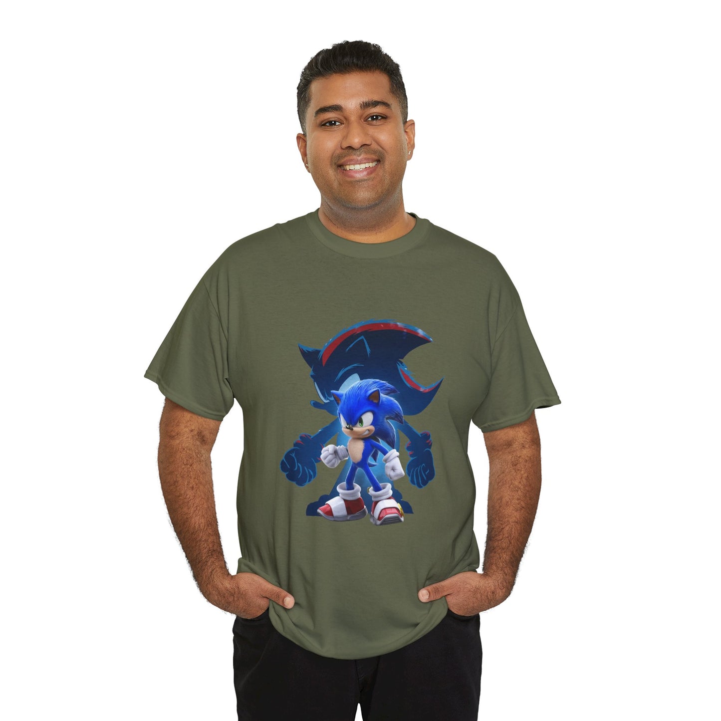 Blue Speed Hero Graphic Tee | Retro Gaming Legend T-Shirt | Fan Inspired Gamer Apparel | Cool Vintage Style Unisex Shirt for Adults & Teens