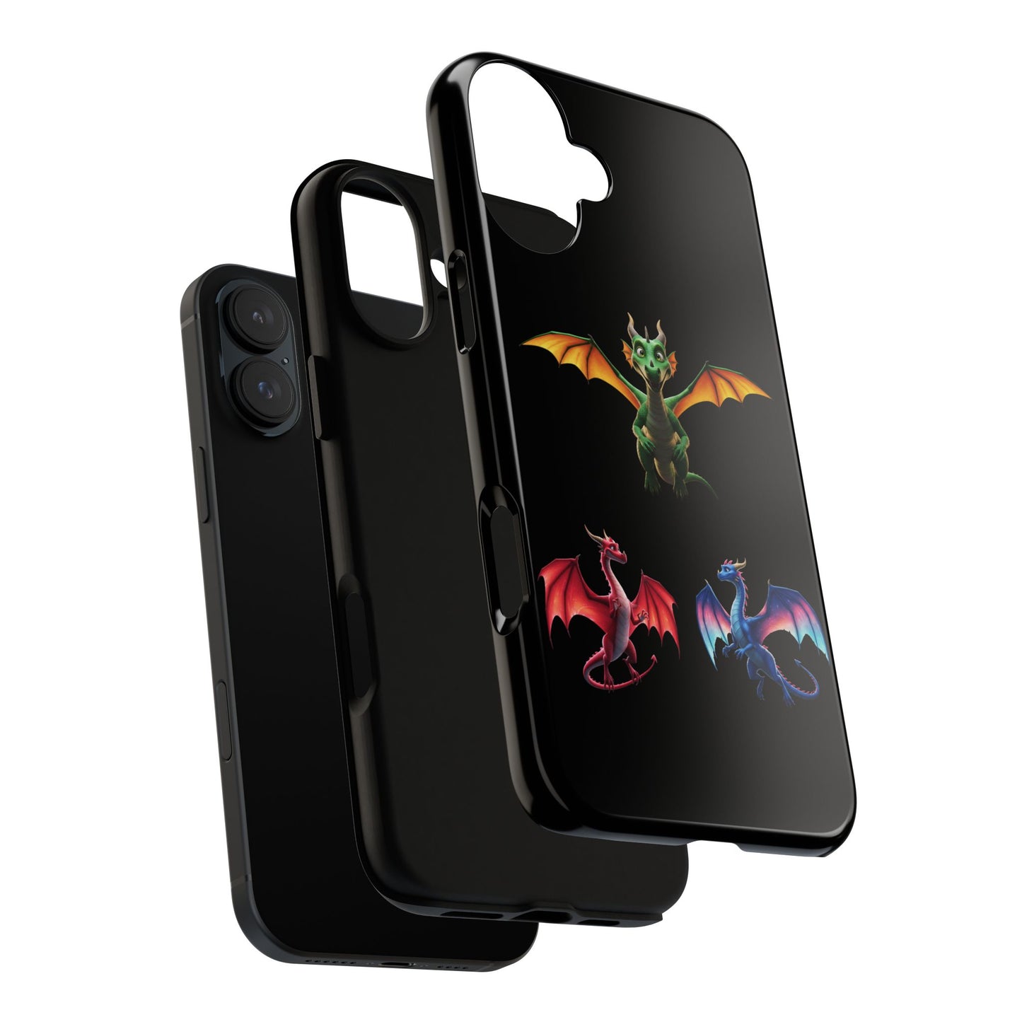 Vibrant Fantasy Dragon iPhone Case - Tough Armor Cover for iPhone 15/14/13 - Colorful Mythical Wings Gift for Dragon Lovers
