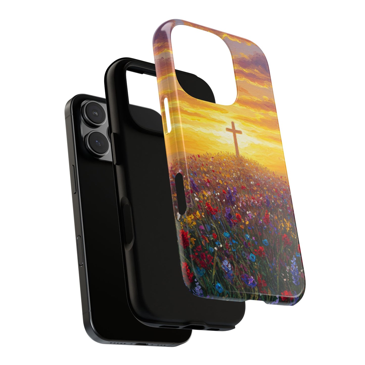 iPhone Case: Monet Style Cross Phone Case Christian Case Inspirational iPhone Case Spiritual Phone Case