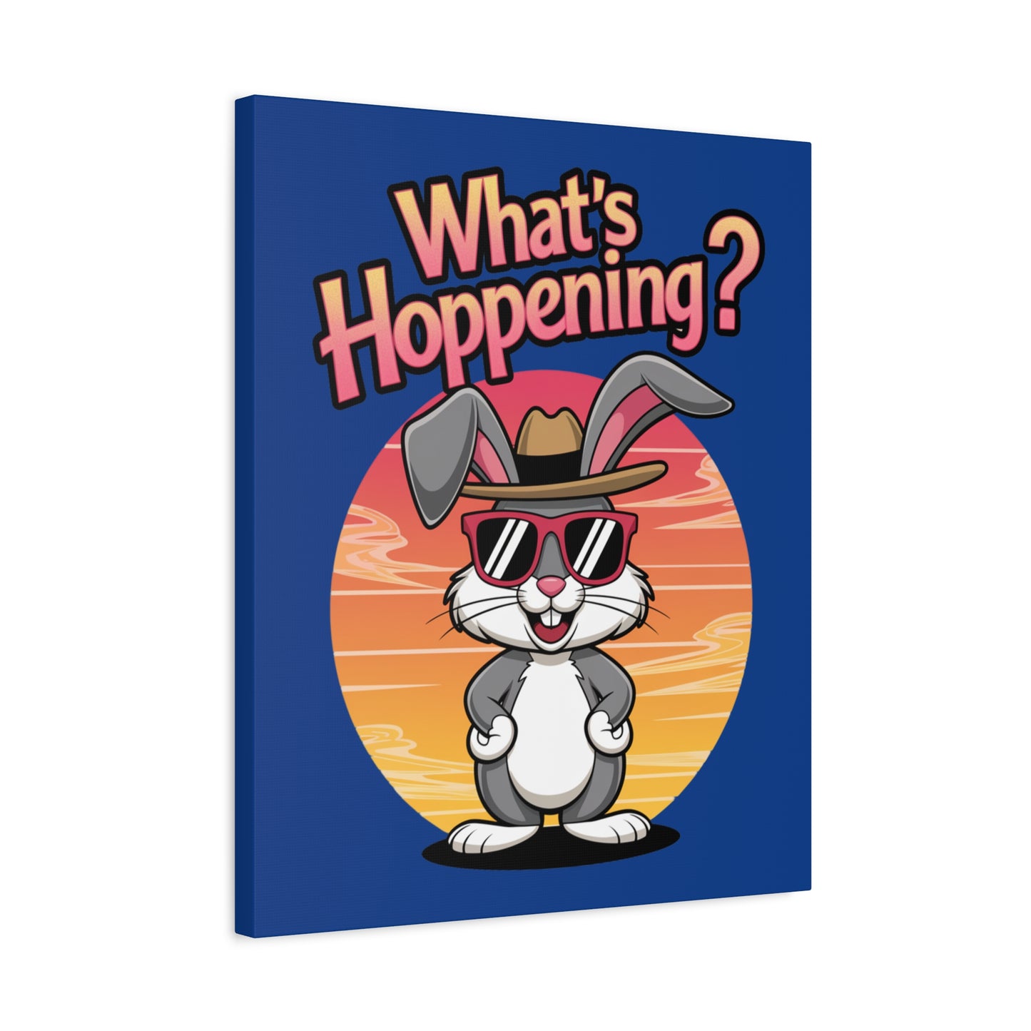What's Hoppening Canvas Art; Bunny Art; Rabbit Canvas