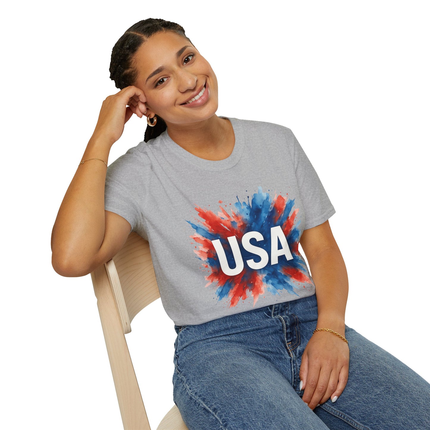 Watercolor USA T-Shirt Unisex | Red White Blue Shirt | Patriotic Graphic Tee | July 4th Shirt | Independence Day Tee | American Flag Shirt