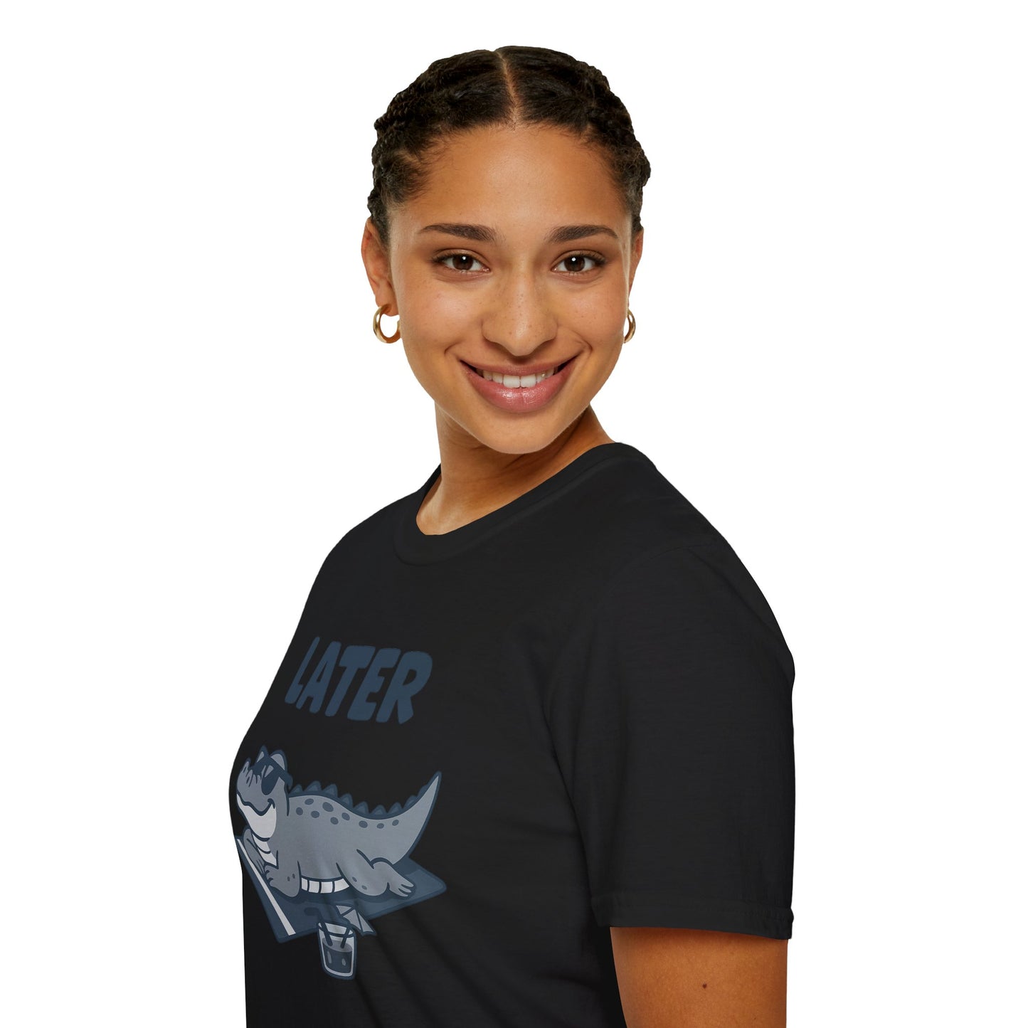 Later Gator Lounge Graphic Tee - Funny Alligator T-Shirt, Summer Vacation Humor, Cute Animal Tee, Relax Gift for Him and Her