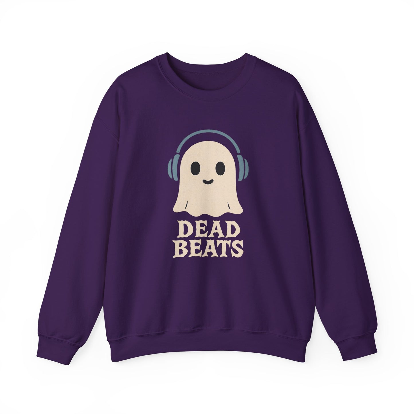 Dead Beats Ghost Sweatshirt, Funny Halloween Crewneck, Spooky Season Pullover, Music Lover Halloween Shirt, Cute Ghost Graphic Top