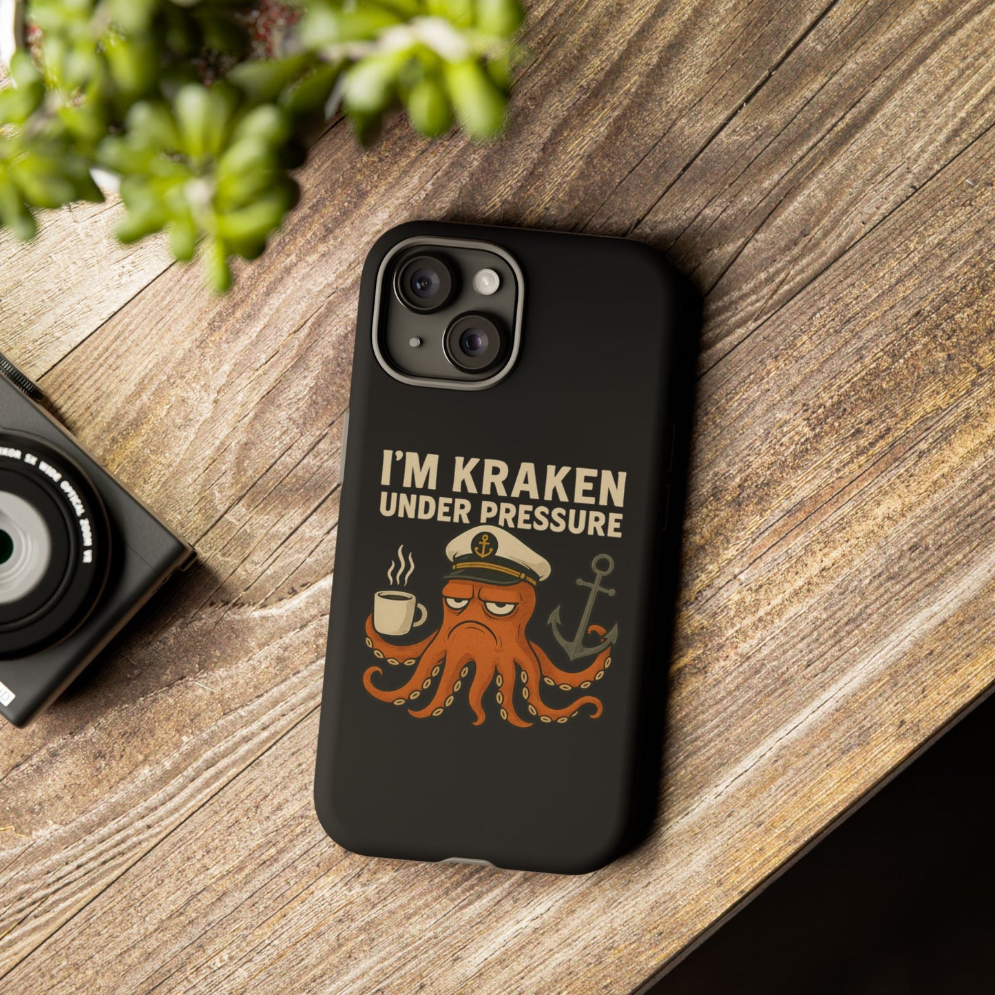 iPhone Case Stressed Octopus 'I'm Kraken Under Pressure' Nautical Phone Case Beach iPhone Case Ocean Themed Case