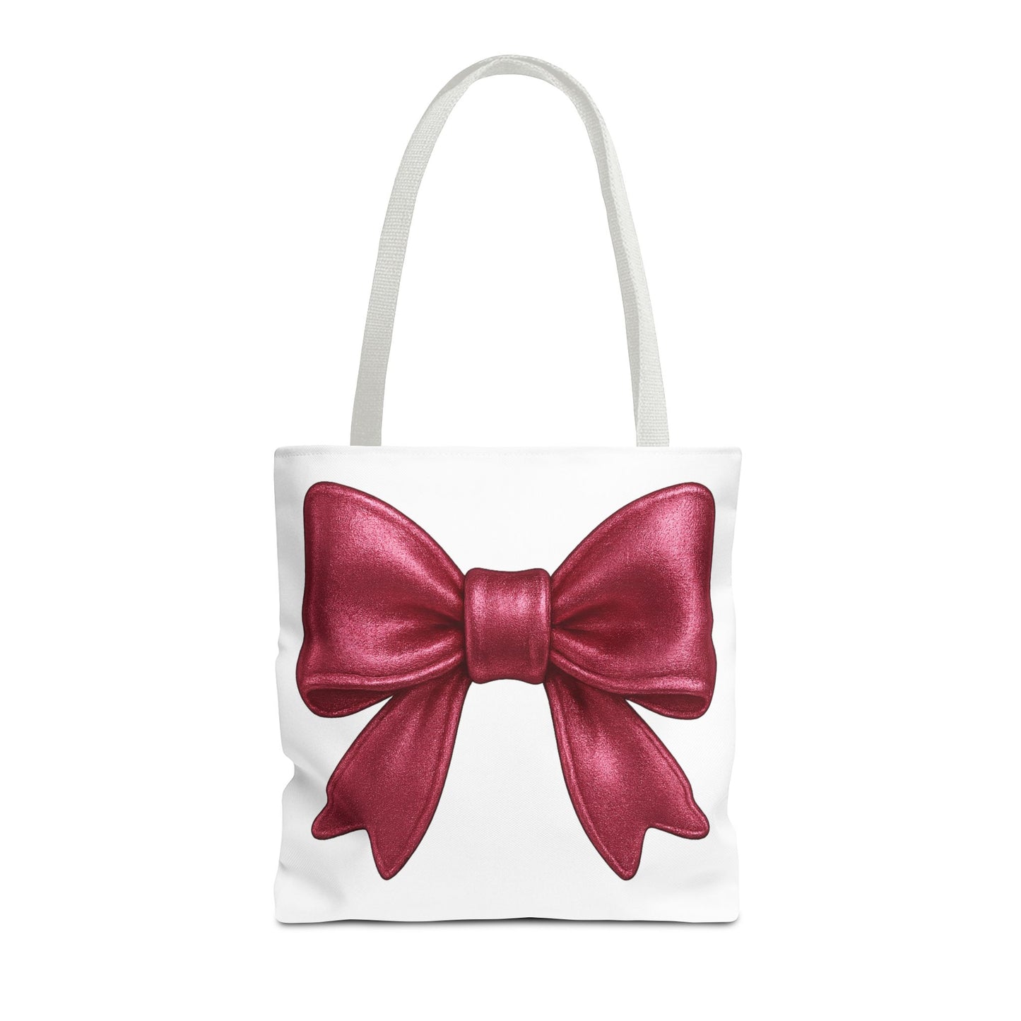 Chic Red Bow Tote Bag – Cute Girly Gift for Her, Fashionable White Bag with Red Handles, Kawaii Aesthetic Purse, Everyday Style