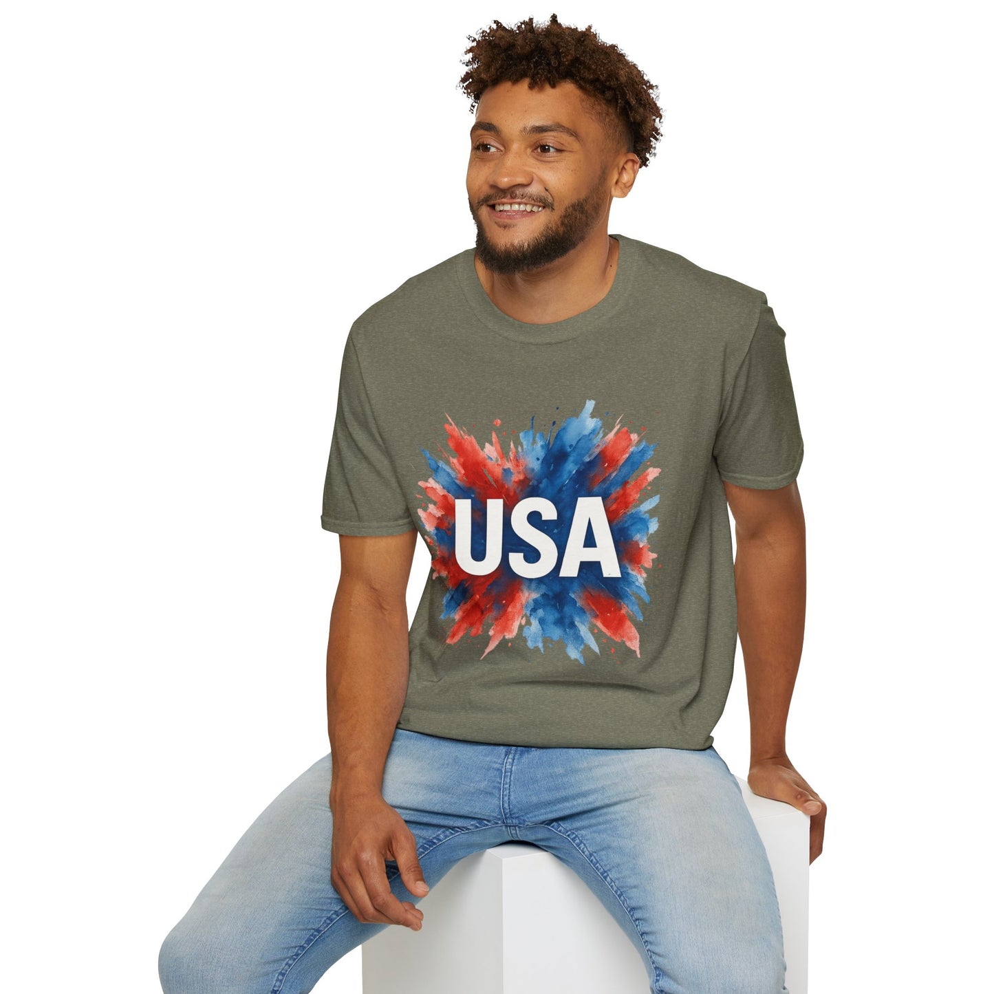 Watercolor USA T-Shirt Unisex | Red White Blue Shirt | Patriotic Graphic Tee | July 4th Shirt | Independence Day Tee | American Flag Shirt