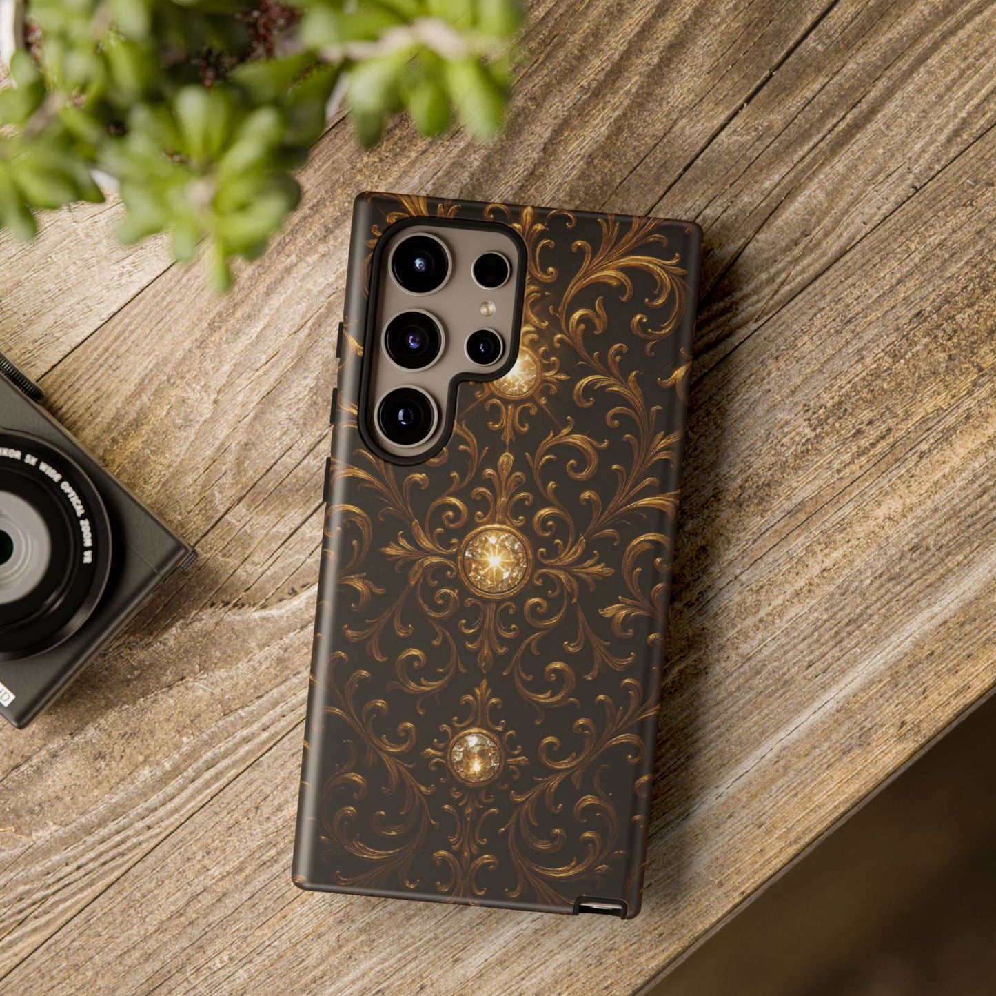 Luxury Baroque Samsung Case β Elegant Gold Ornate Floral Phone Cover for Galaxy