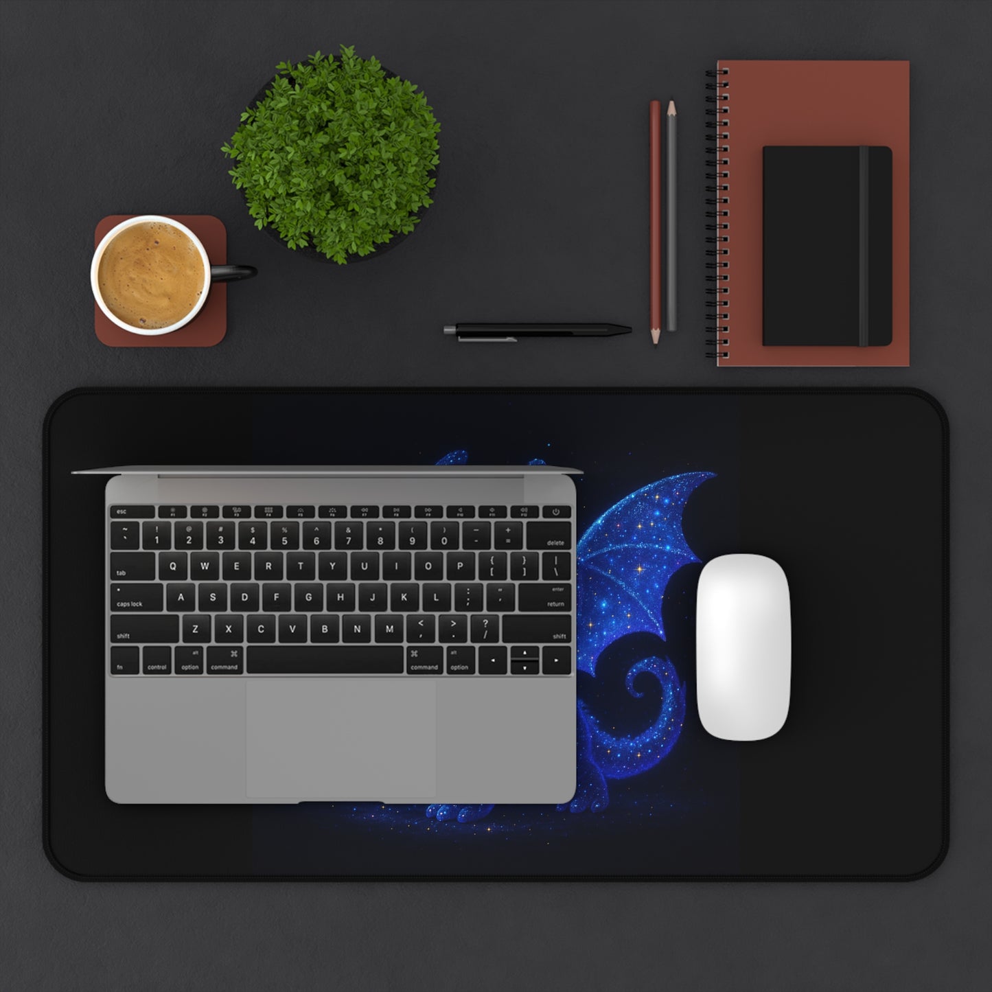 Galaxy Dragon Desk Mat | Cute Fantasy XL Mouse Pad | Kawaii Gaming Mat | Celestial Desk Decor | Gift for Gamers & Dragon Lovers