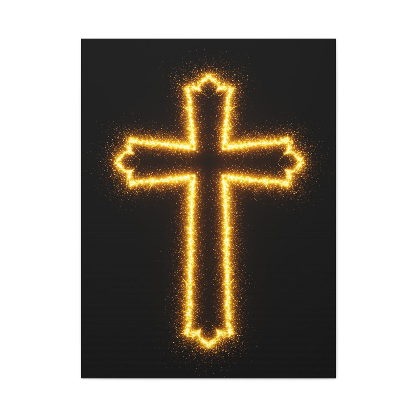 Glowing Cross Matte Canvas Wall Art