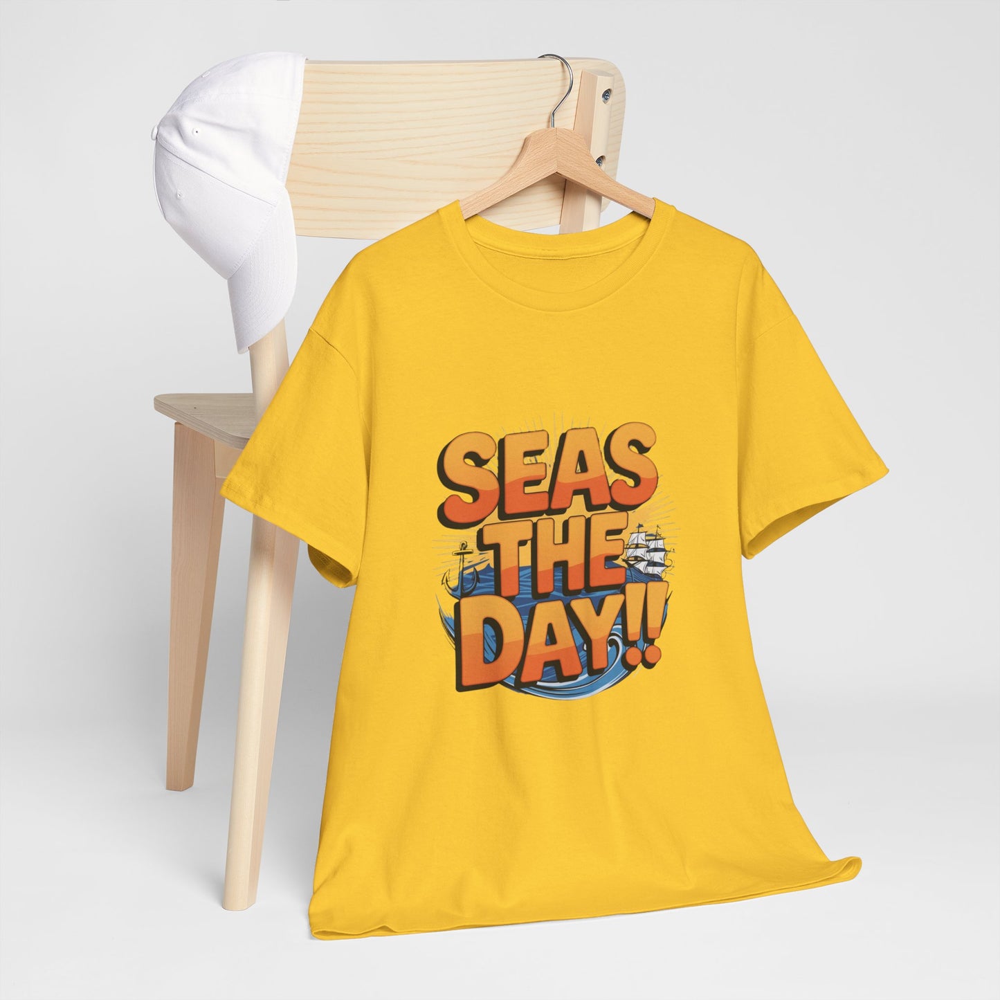 Seas The Day!! Tee • Ocean Pun Graphic Shirt • Comfort Colors Unisex Beachy Vibes • Nautical Aesthetic • Gift for Sea Lovers & Summer Vacays