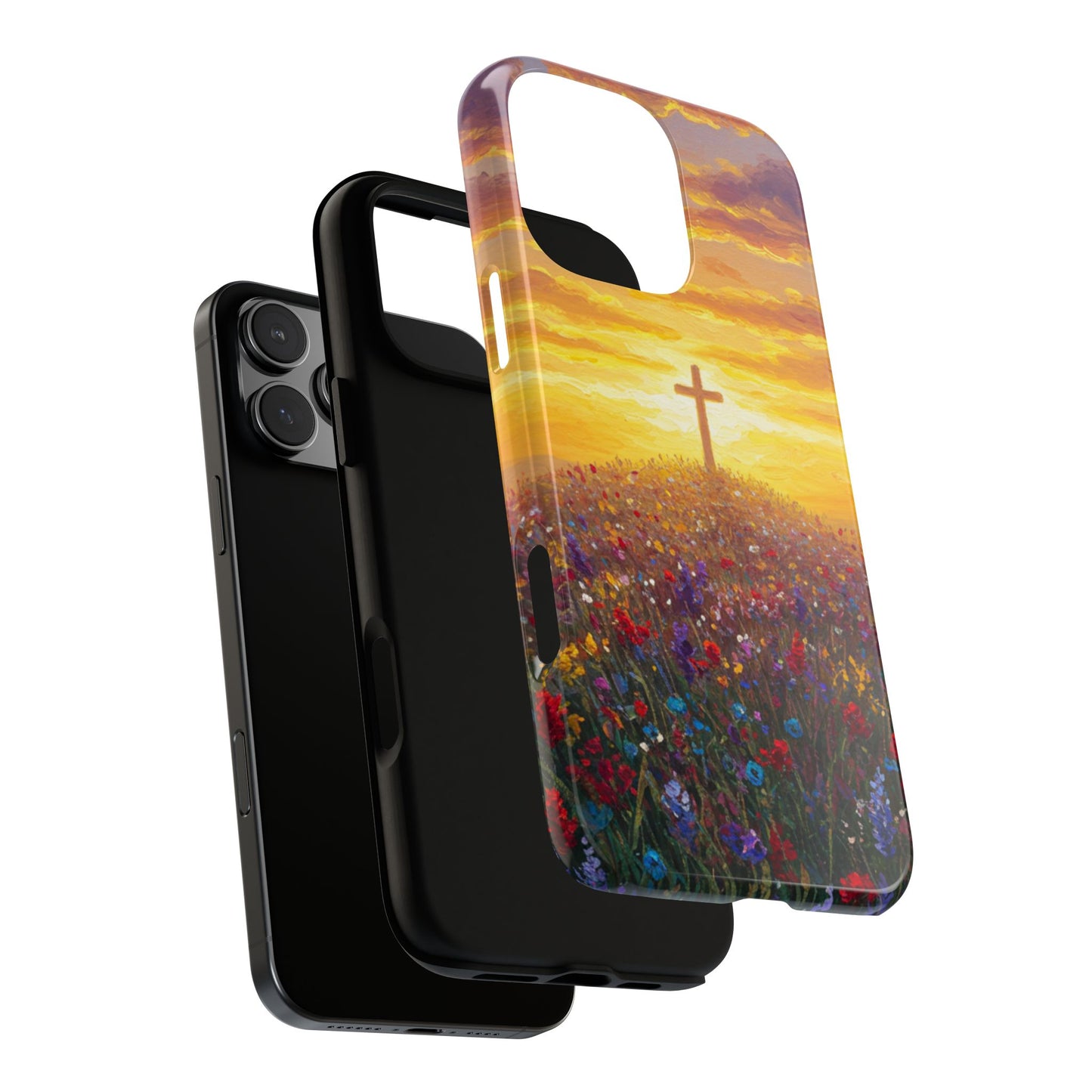iPhone Case: Monet Style Cross Phone Case Christian Case Inspirational iPhone Case Spiritual Phone Case