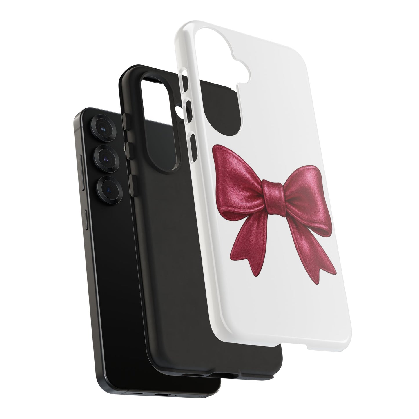 Pink Bow Samsung Case – Cute Girly Phone Cover – Glossy Ribbon Case for Samsung Galaxy – Aesthetic Phone Accessory – Gift for Her