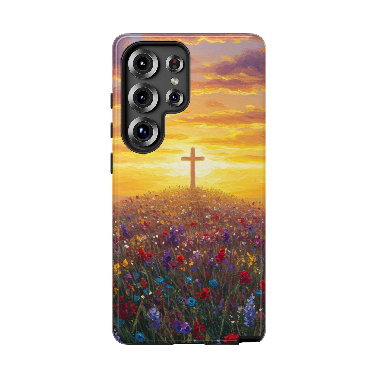Samsung Phone Case - Monet Style Cross Christian Phone Case Spiritual Case Inspirational Samsung Case