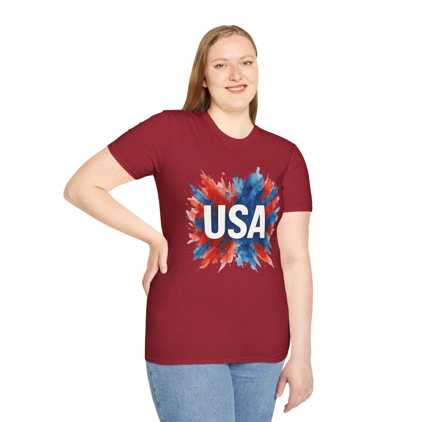 Watercolor USA T-Shirt Unisex | Red White Blue Shirt | Patriotic Graphic Tee | July 4th Shirt | Independence Day Tee | American Flag Shirt