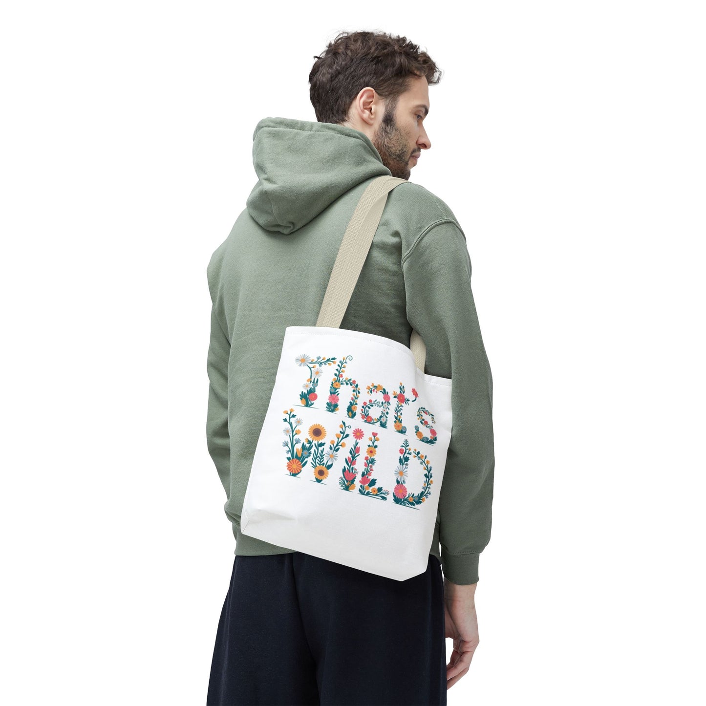 Floral “That’s Wild” Tote Bag – Funny Botanical Reusable Bag, Eco-Friendly Gift for Nature Lovers, Boho Wildflower Design
