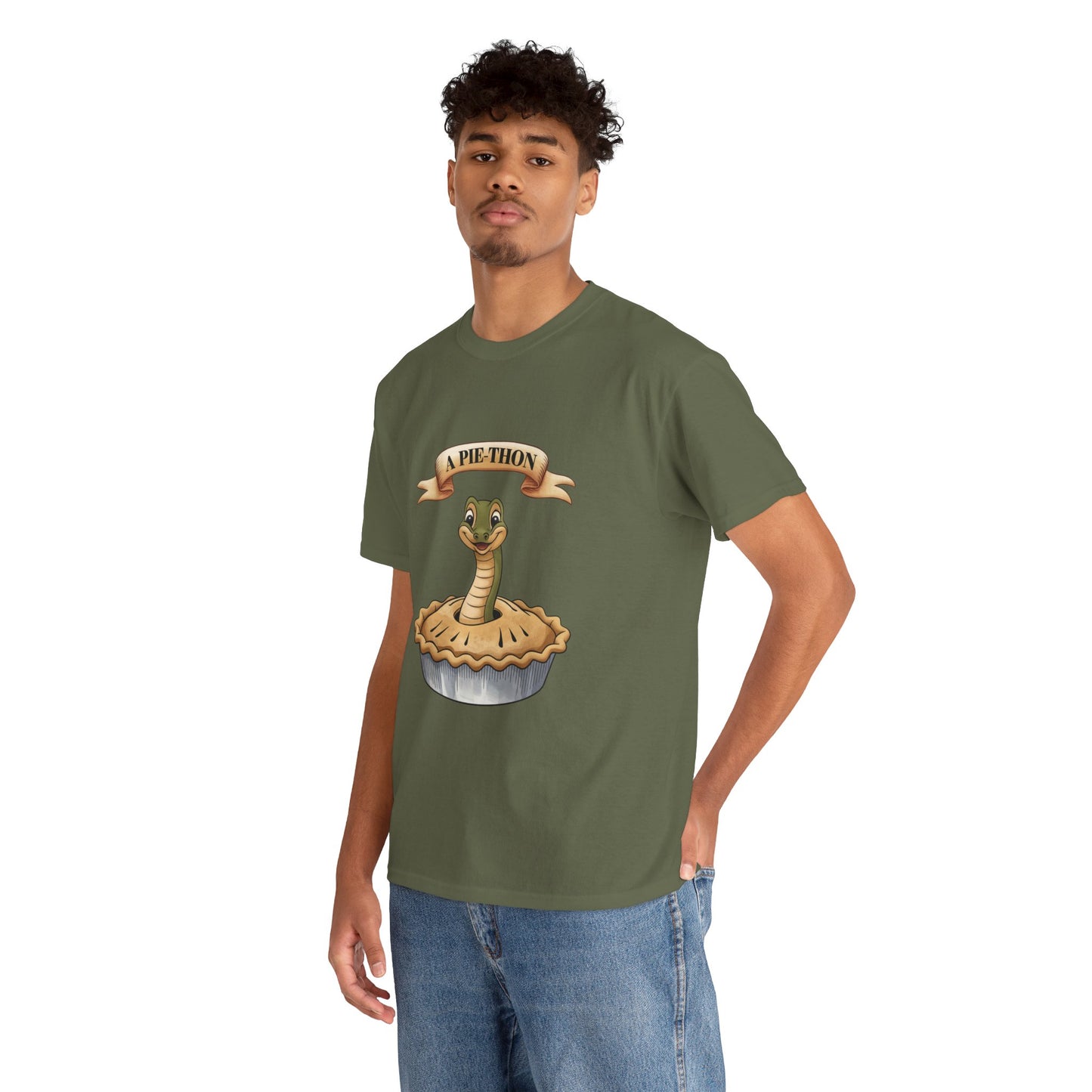 A Pie-Thon Funny Snake Pun Shirt – Cute Animal Joke T-Shirt – Quirky Graphic Tee for Pun Lovers, Reptile Fans, and Unique Gift Ideas