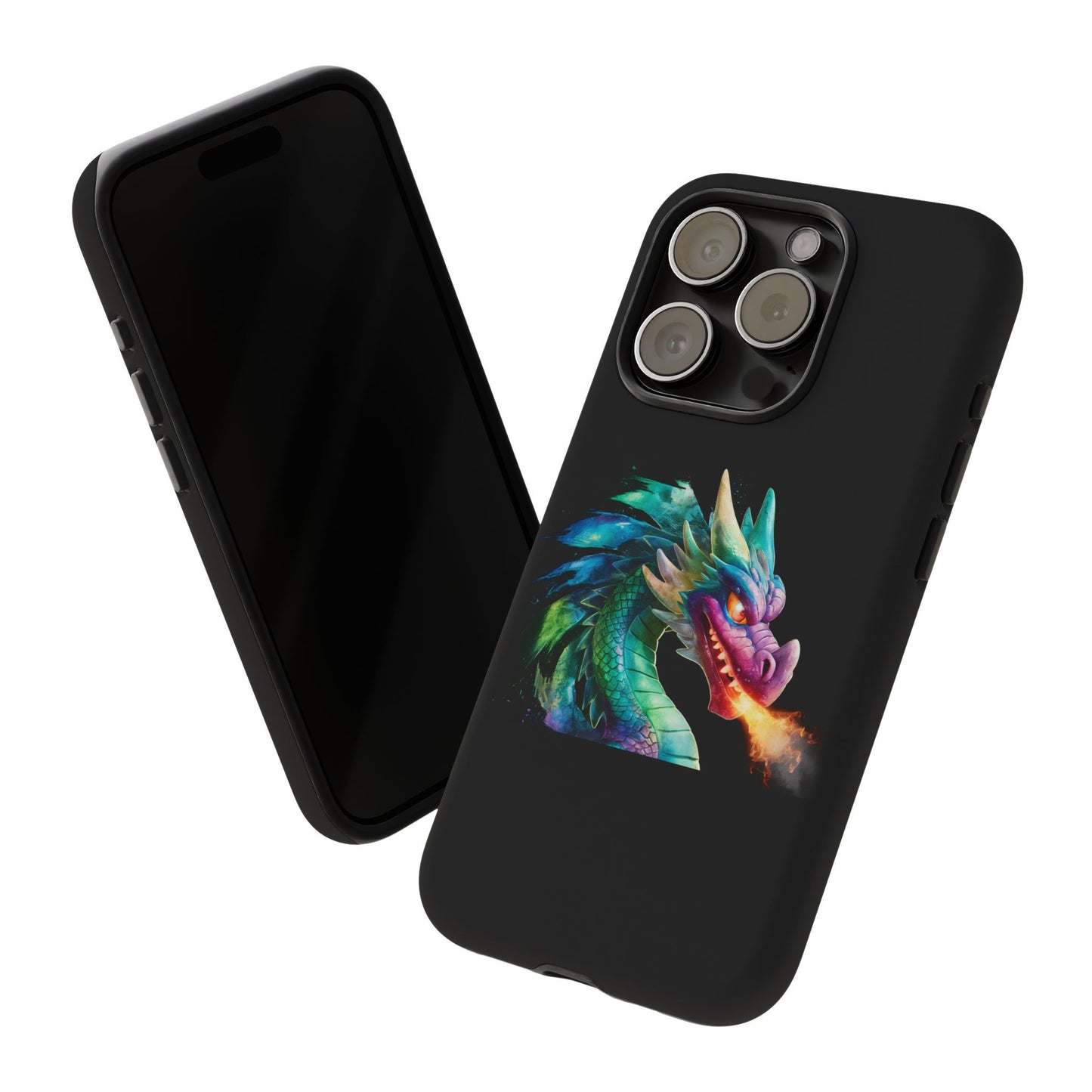 Dragon iPhone Case - Fantasy Fire-Breathing Art Protective Cover - Bookish Dark Academia Aesthetic Gift for Teens and Adults