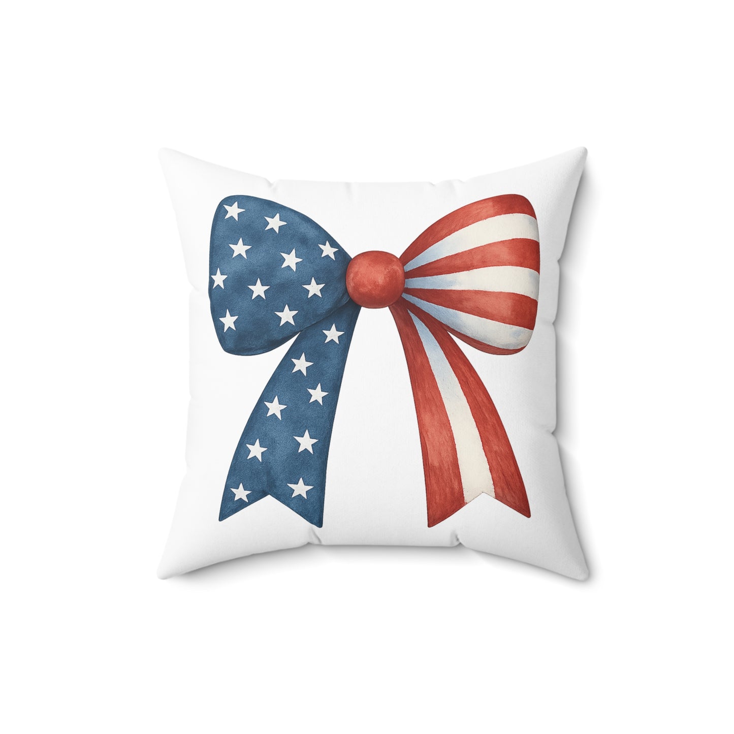Patriotic Bow Throw Pillow | 4th of July Pillow | American Flag Decor | USA Stars Stripes Pillow | July 4th Home Decor | Red White Blue Pillow