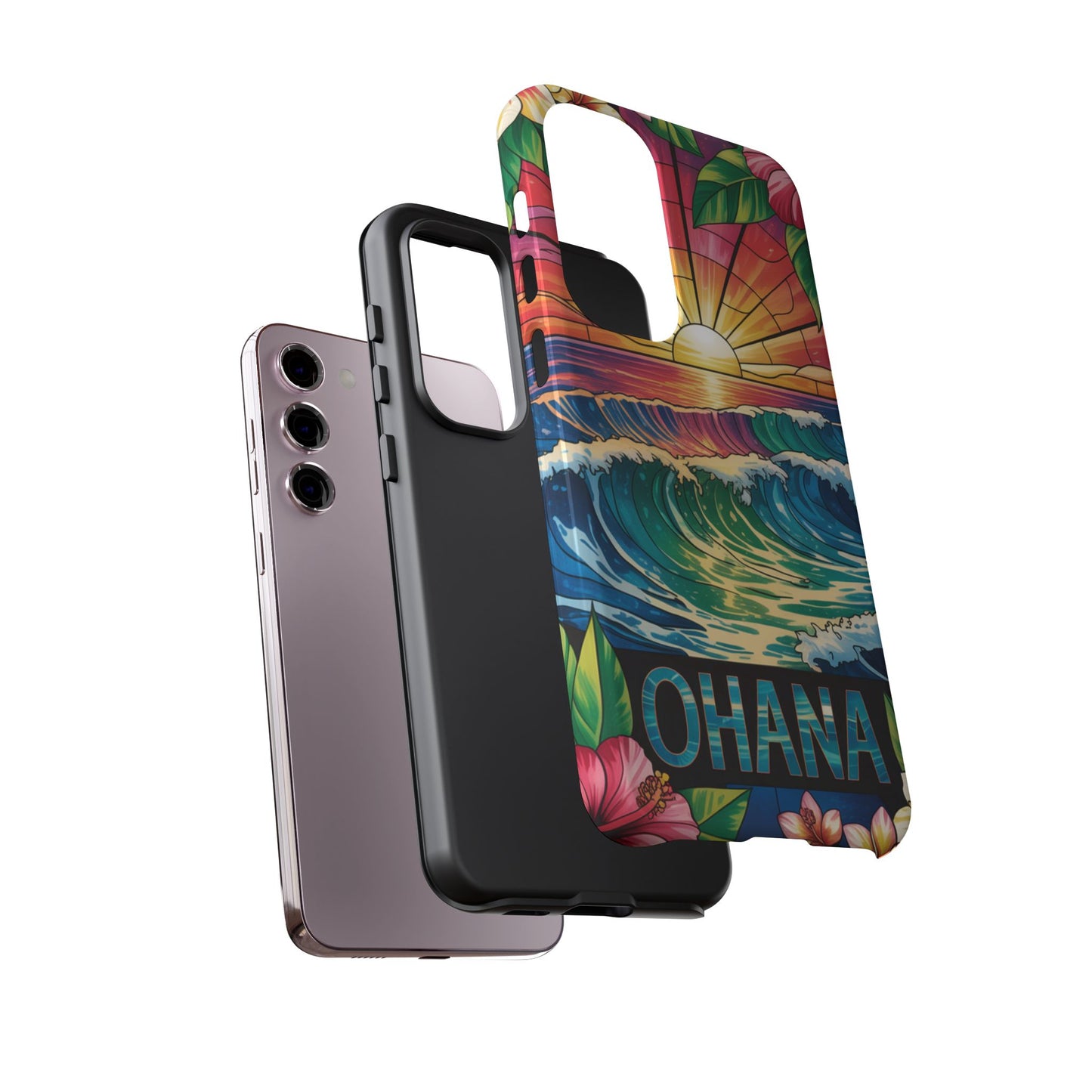 Samsung Galaxy Case Ohana Hawaiian Wave Phone Cover Sunset Tropical Beach Art Protective Case Gift for Samsung Lovers