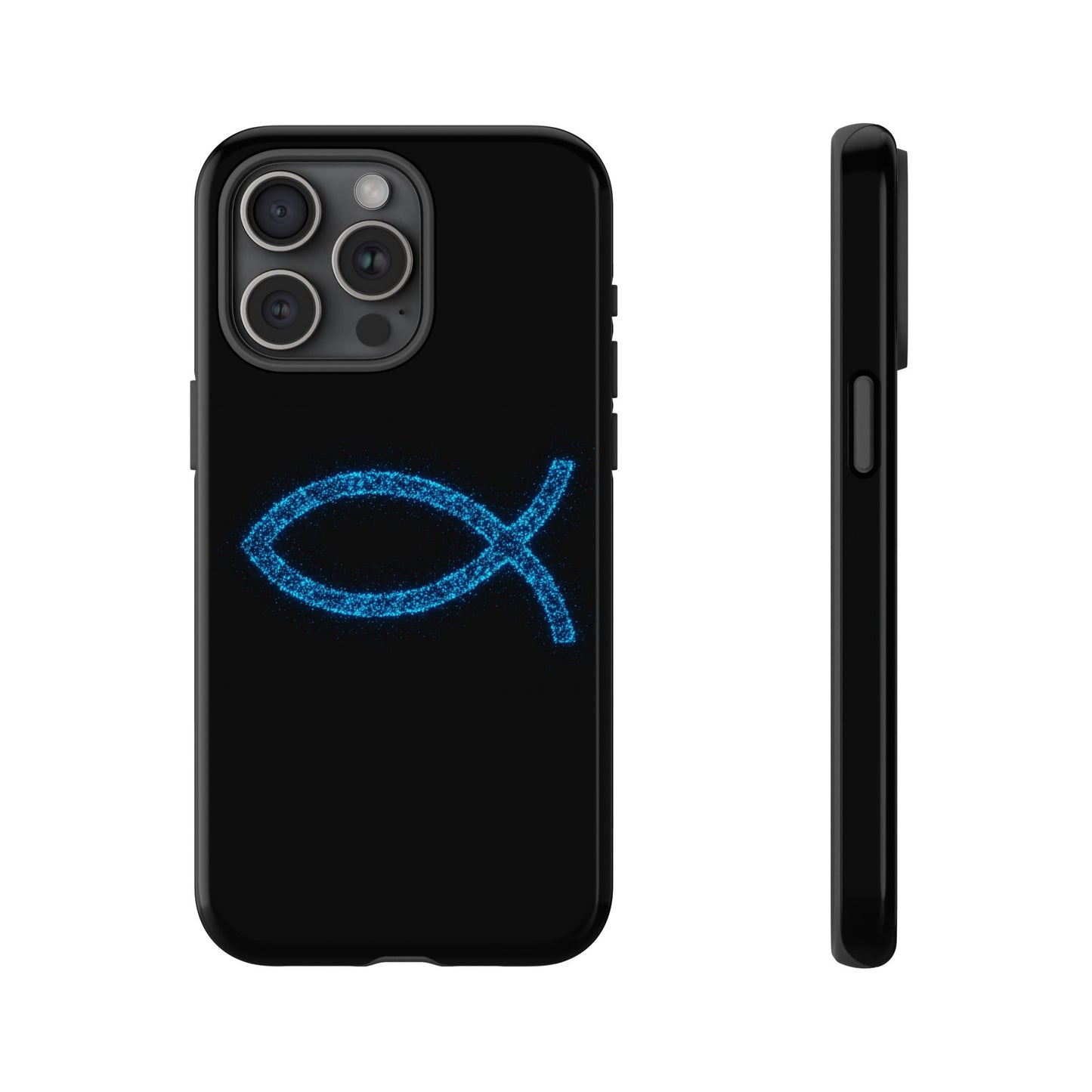 Stylish Tough iPhone Case with Sparkling Fish Design - Durable Phone Protection