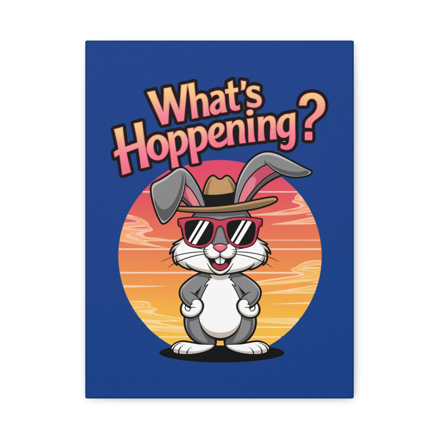 What's Hoppening Canvas Art; Bunny Art; Rabbit Canvas
