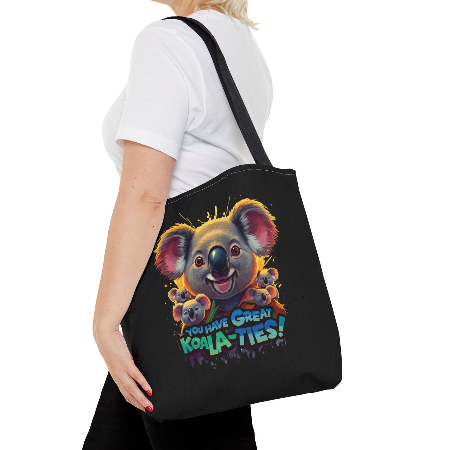 Koala Tote Bag – Funny Animal Pun Bag with Cute Koala Design – Reusable Grocery, Beach, or Everyday Carry Bag – Gift for Koala Lovers