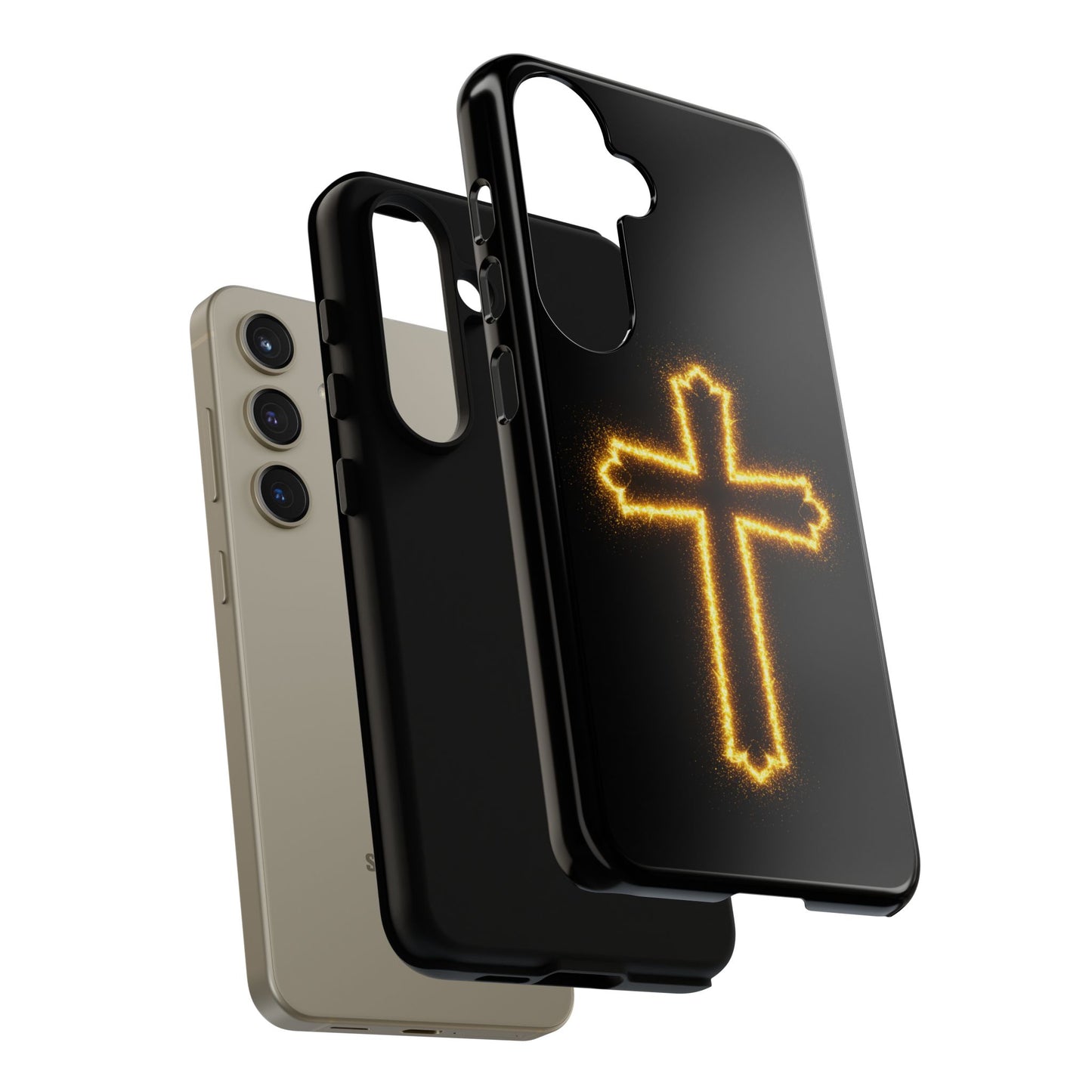 Glow-in-the-Dark Cross Samsung Phone Case - Tough Samsung Cases for Faithful Protection