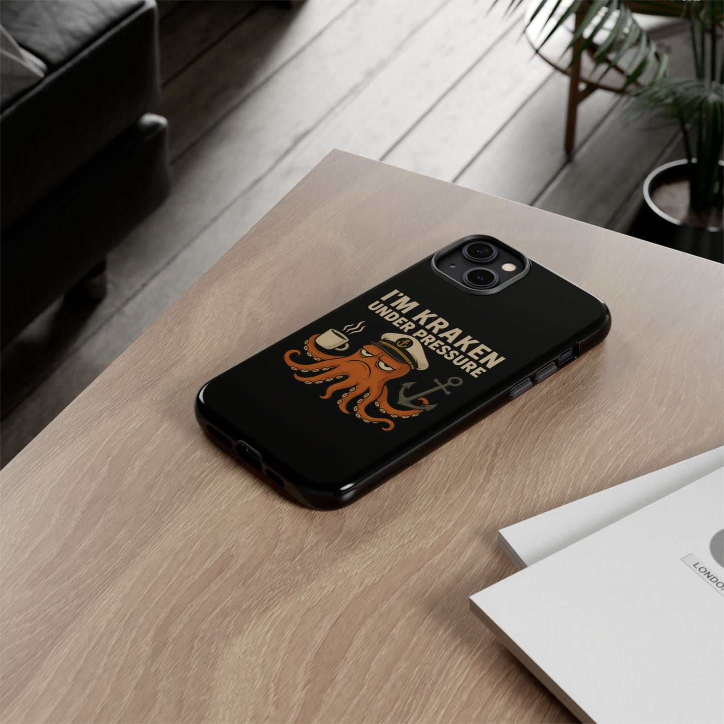 iPhone Case Stressed Octopus 'I'm Kraken Under Pressure' Nautical Phone Case Beach iPhone Case Ocean Themed Case