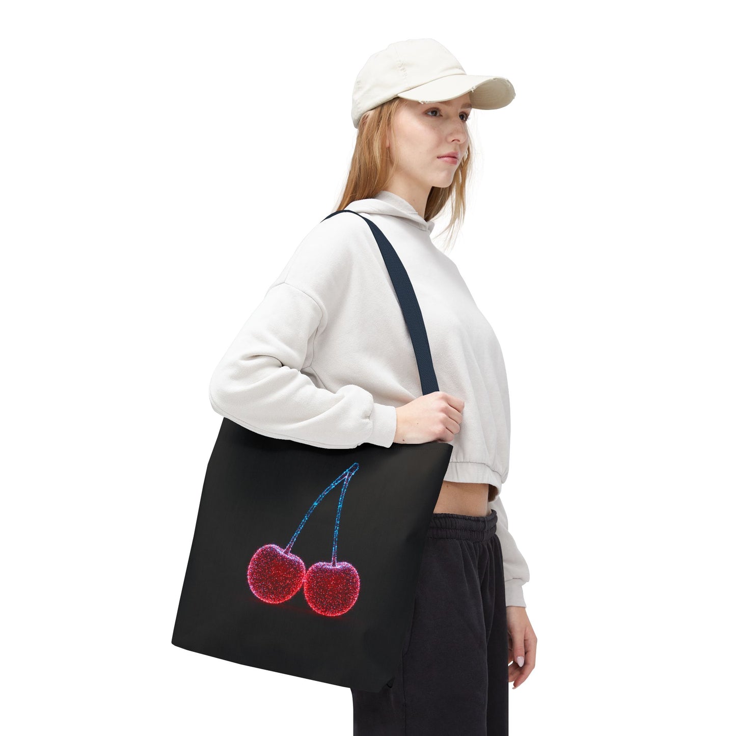 Sparkling Cherry Tote Bag Reusable Bag Shopping Bag Cherry Bag Reusable Tote